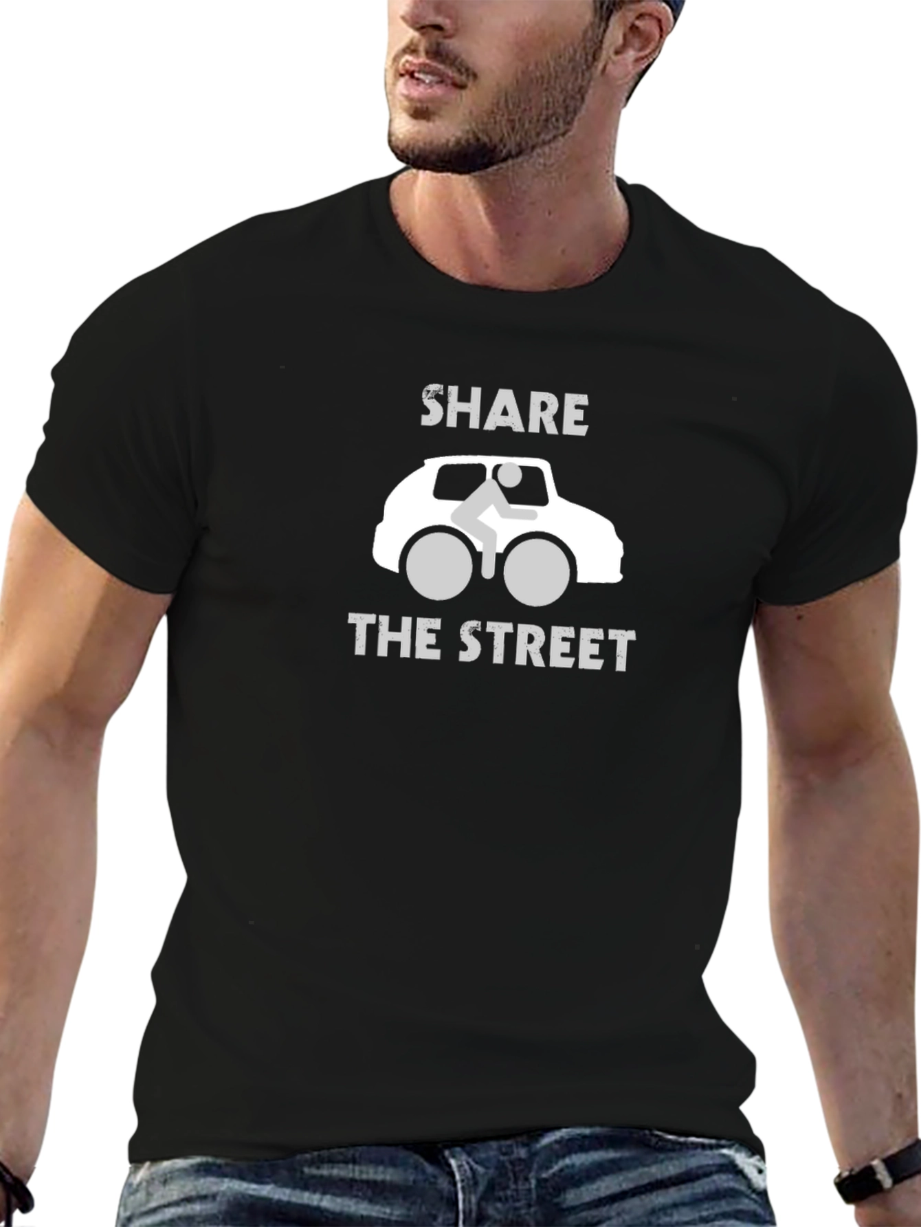 Share The Street Cyclist Graphic T-Shirt