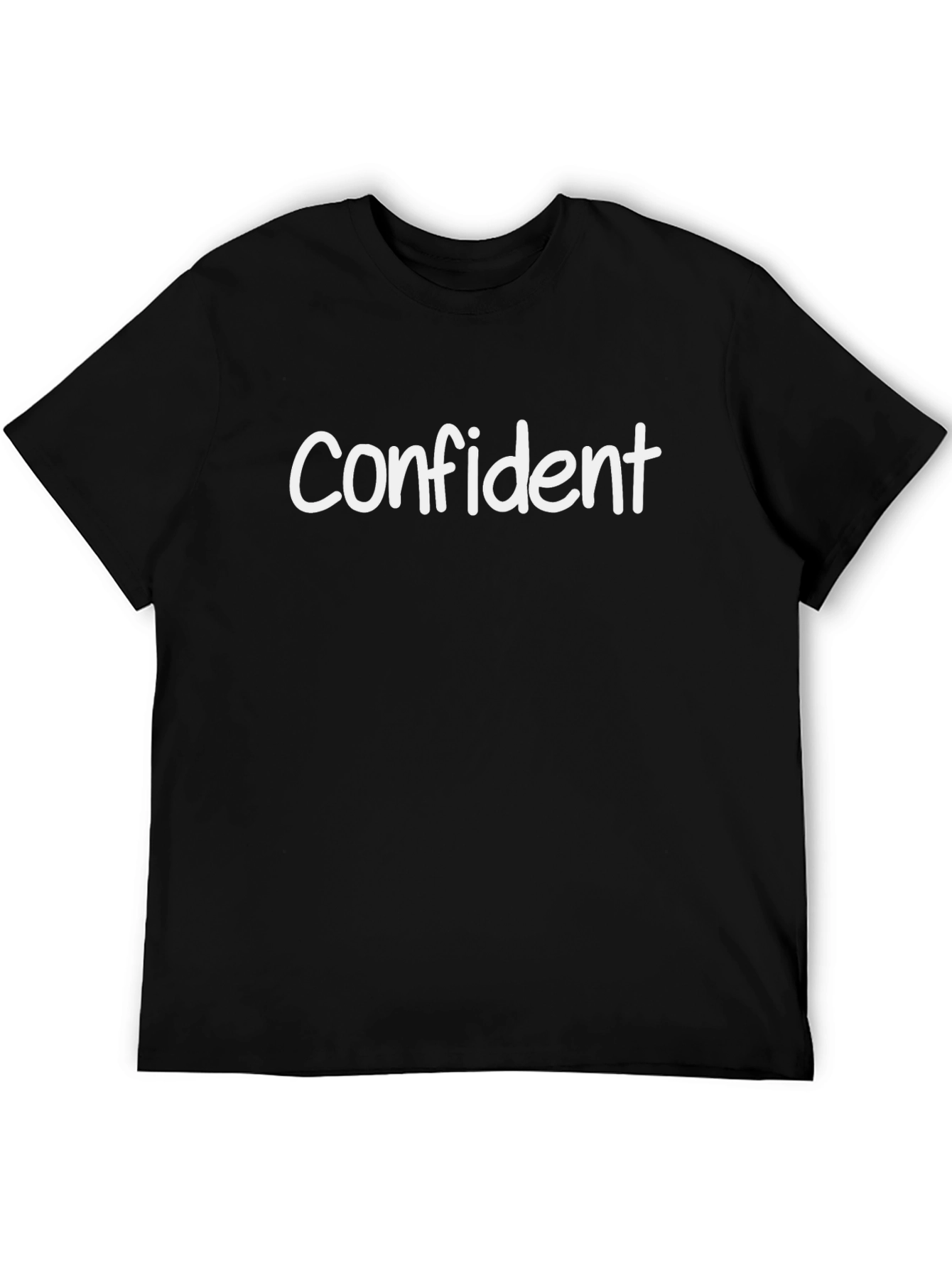 Confident Black T-Shirt - Mens Short Sleeve Tee
