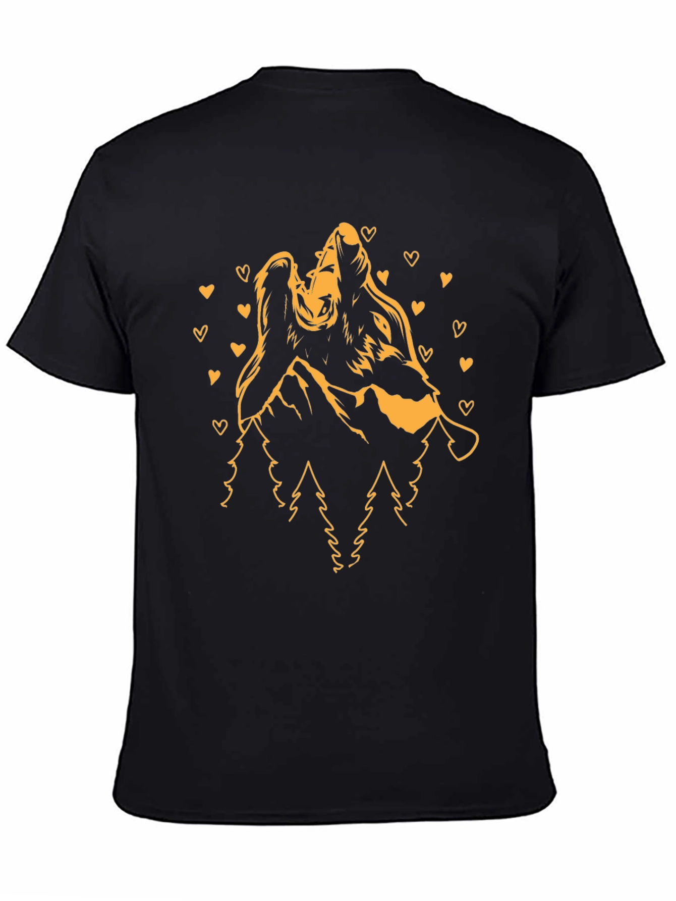Wolf Couple Love Mountain T-Shirt