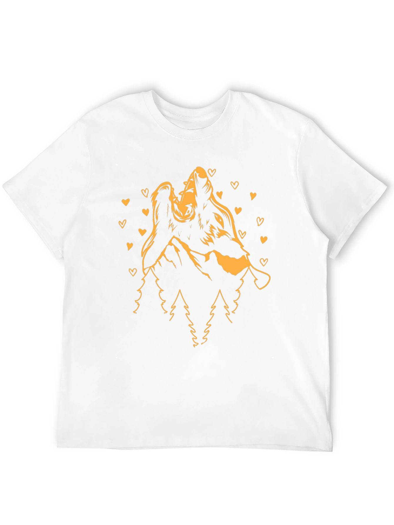 Wolf Couple Love Mountain T-Shirt