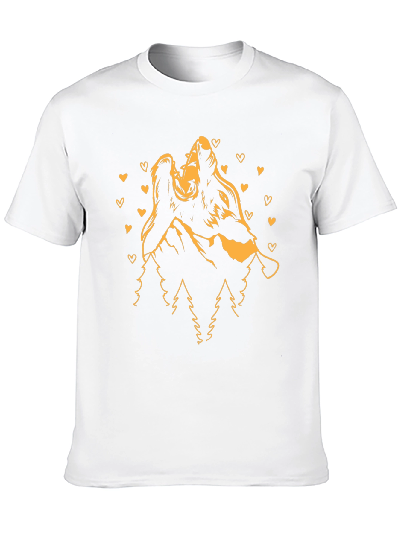 Wolf Couple Love Mountain T-Shirt
