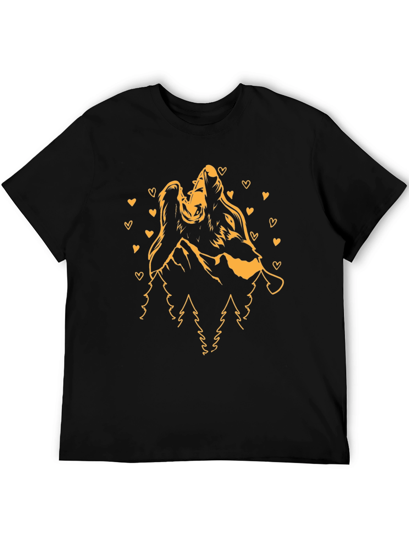 Wolf Couple Love Mountain T-Shirt