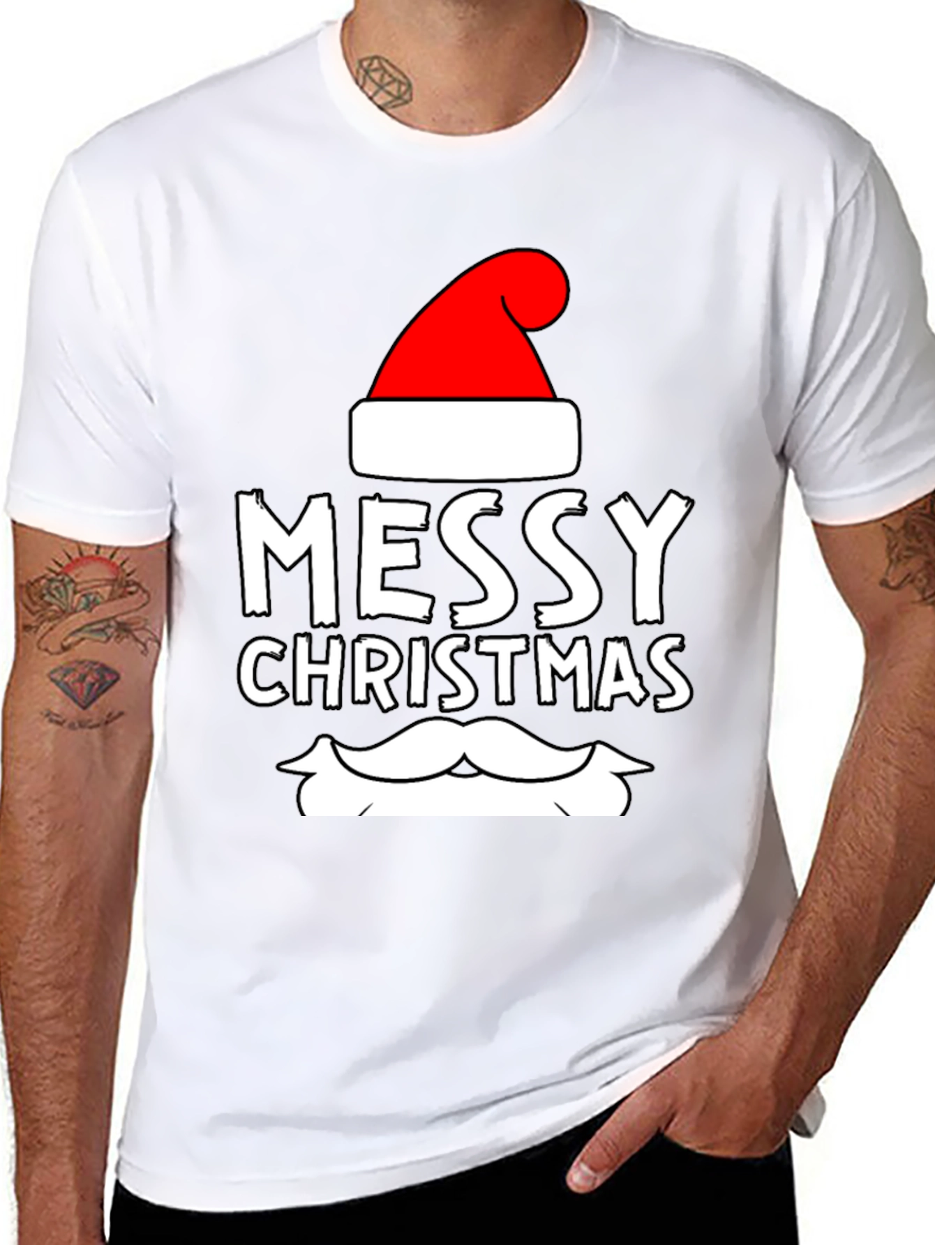 Messy Christmas Santa T-Shirt