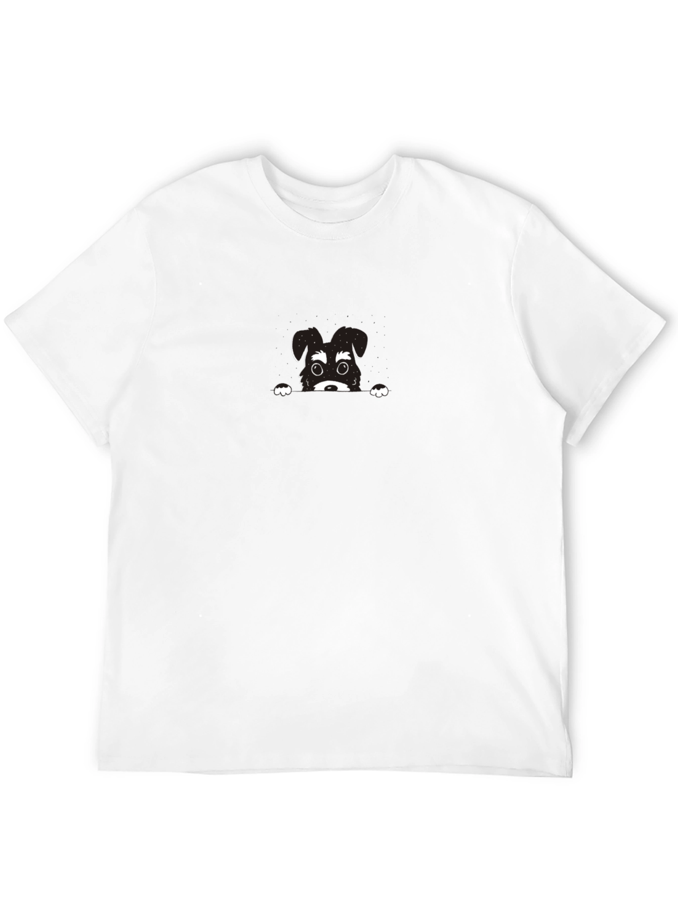 Dog Peekaboo Graphic Black T-Shirt