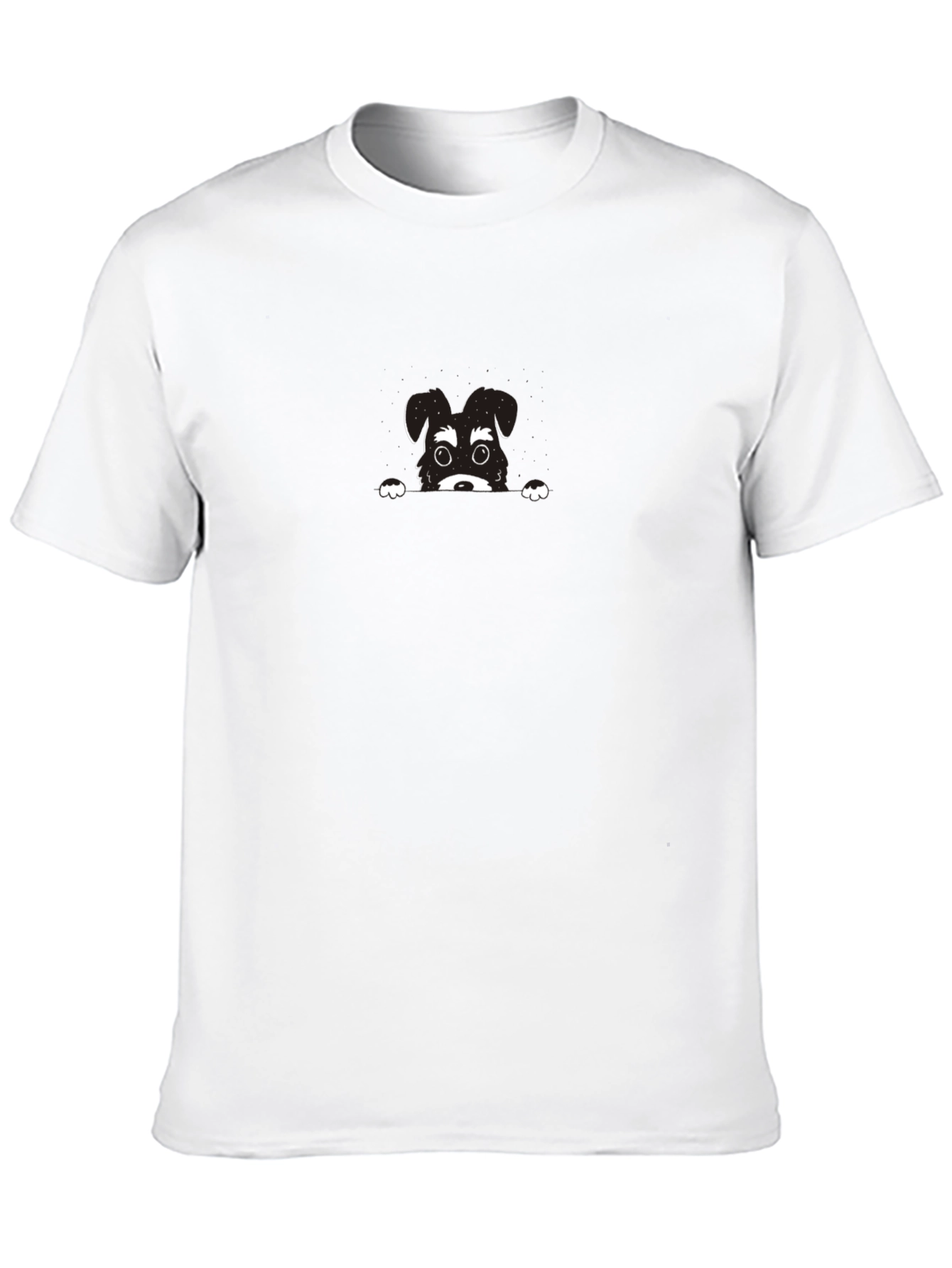 Dog Peekaboo Graphic Black T-Shirt