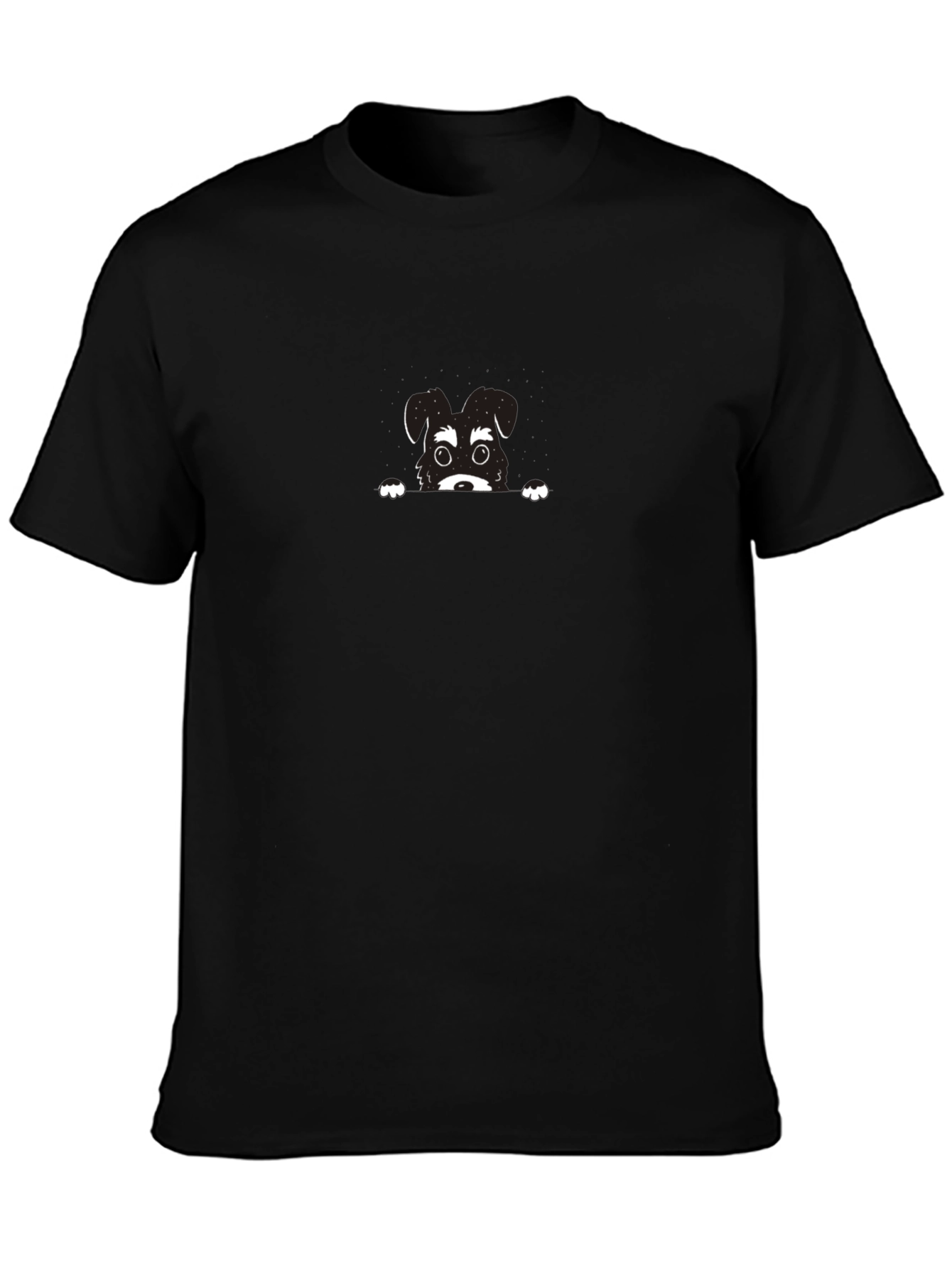 Dog Peekaboo Graphic Black T-Shirt
