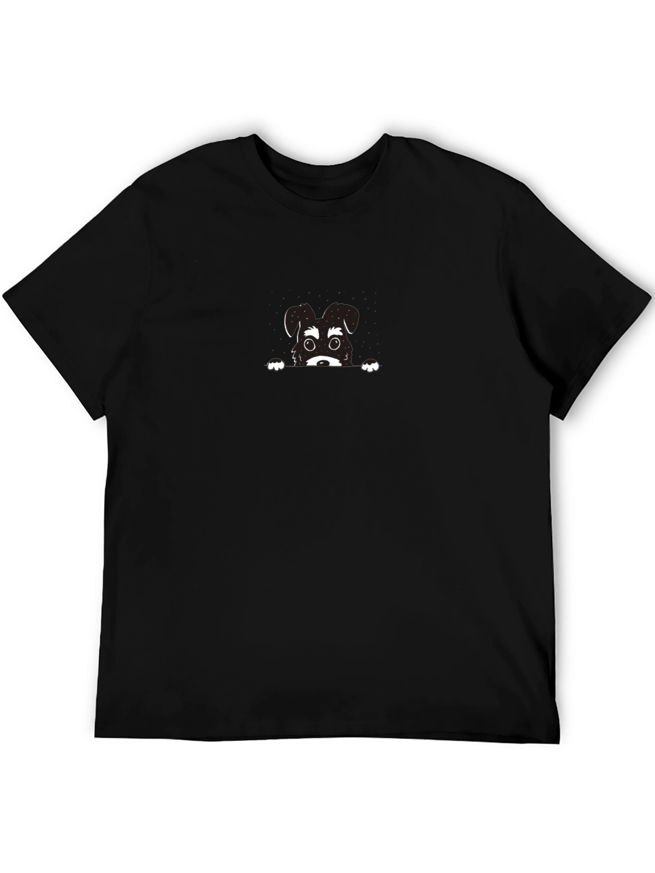 Dog Peekaboo Graphic Black T-Shirt