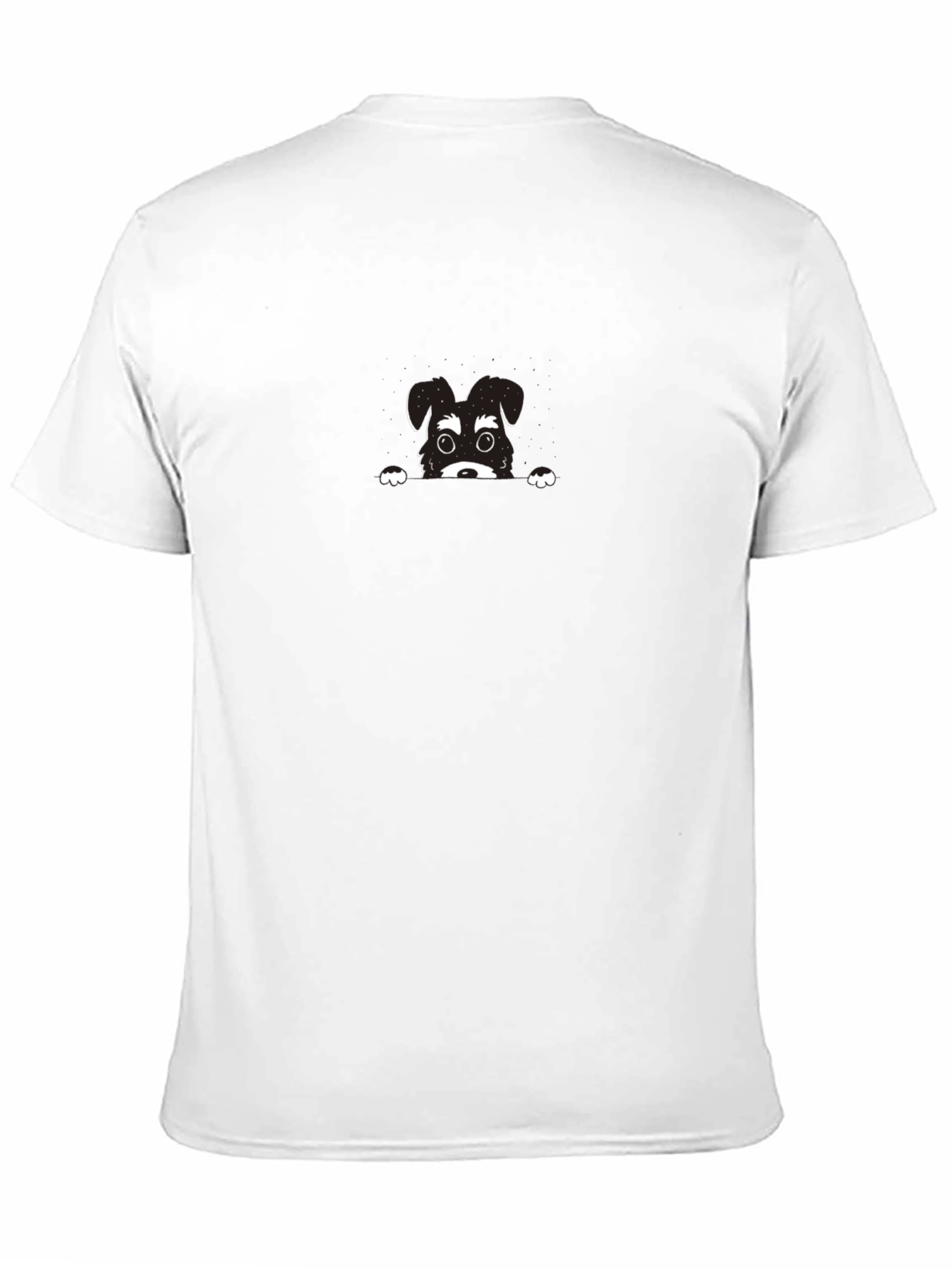 Dog Peekaboo Graphic Black T-Shirt