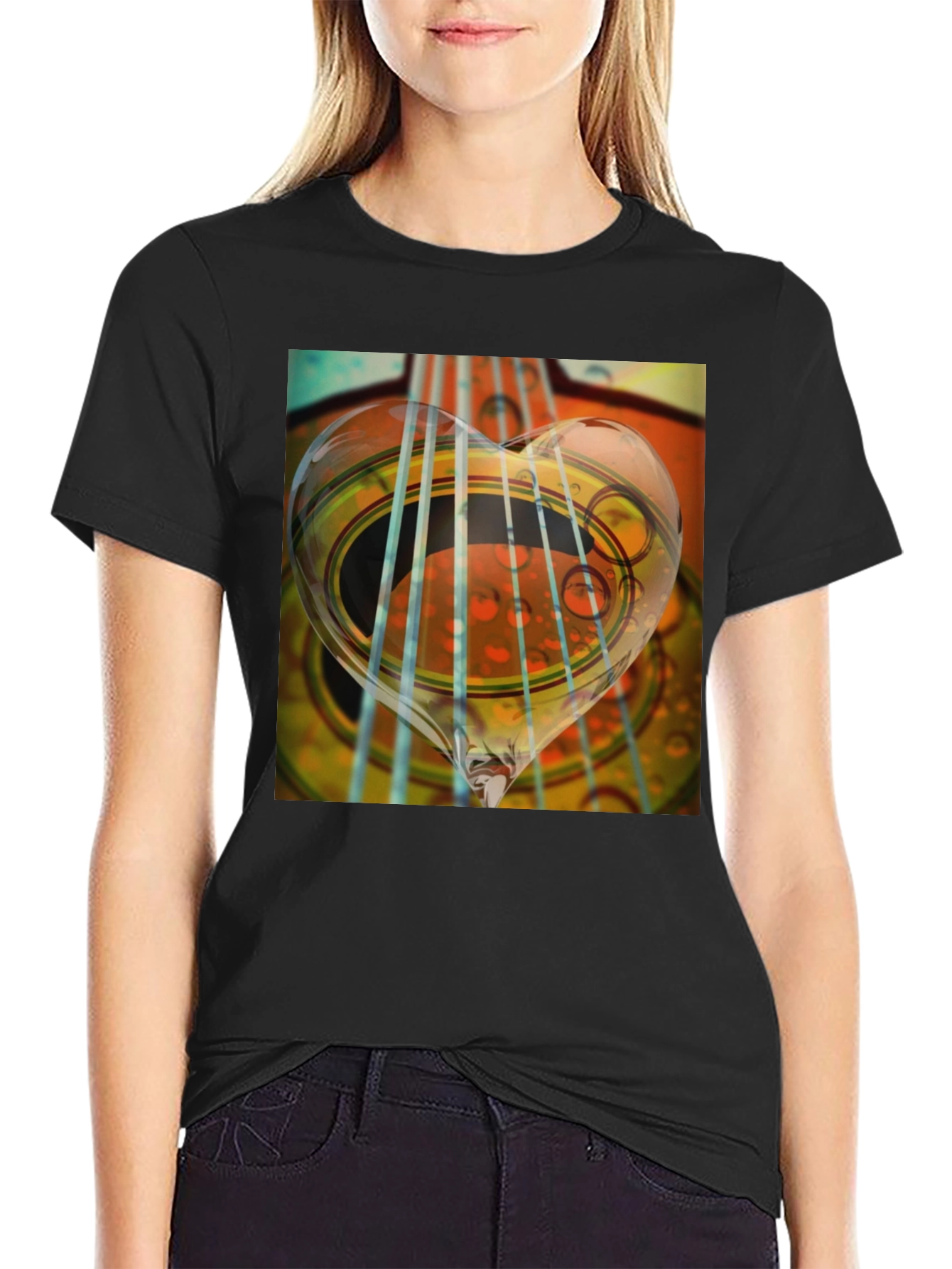 Guitar Heart String Graphic Tee