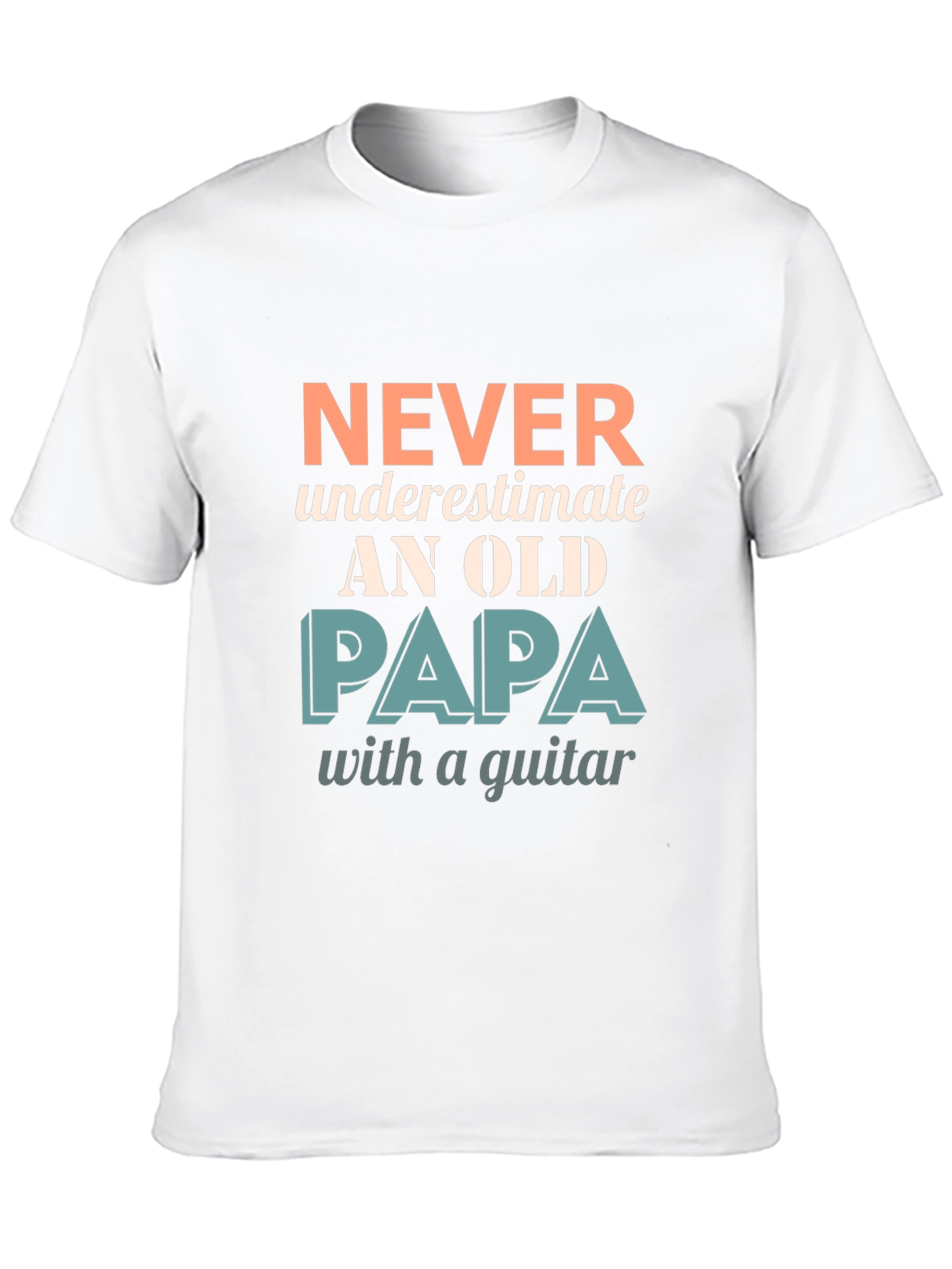 Never Underestimate Old Papa with a Guitar T-Shirt