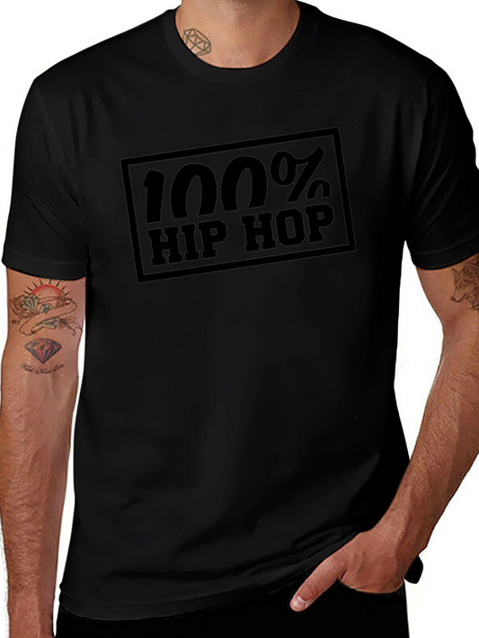 100% Hip Hop Graphic Tee - Black