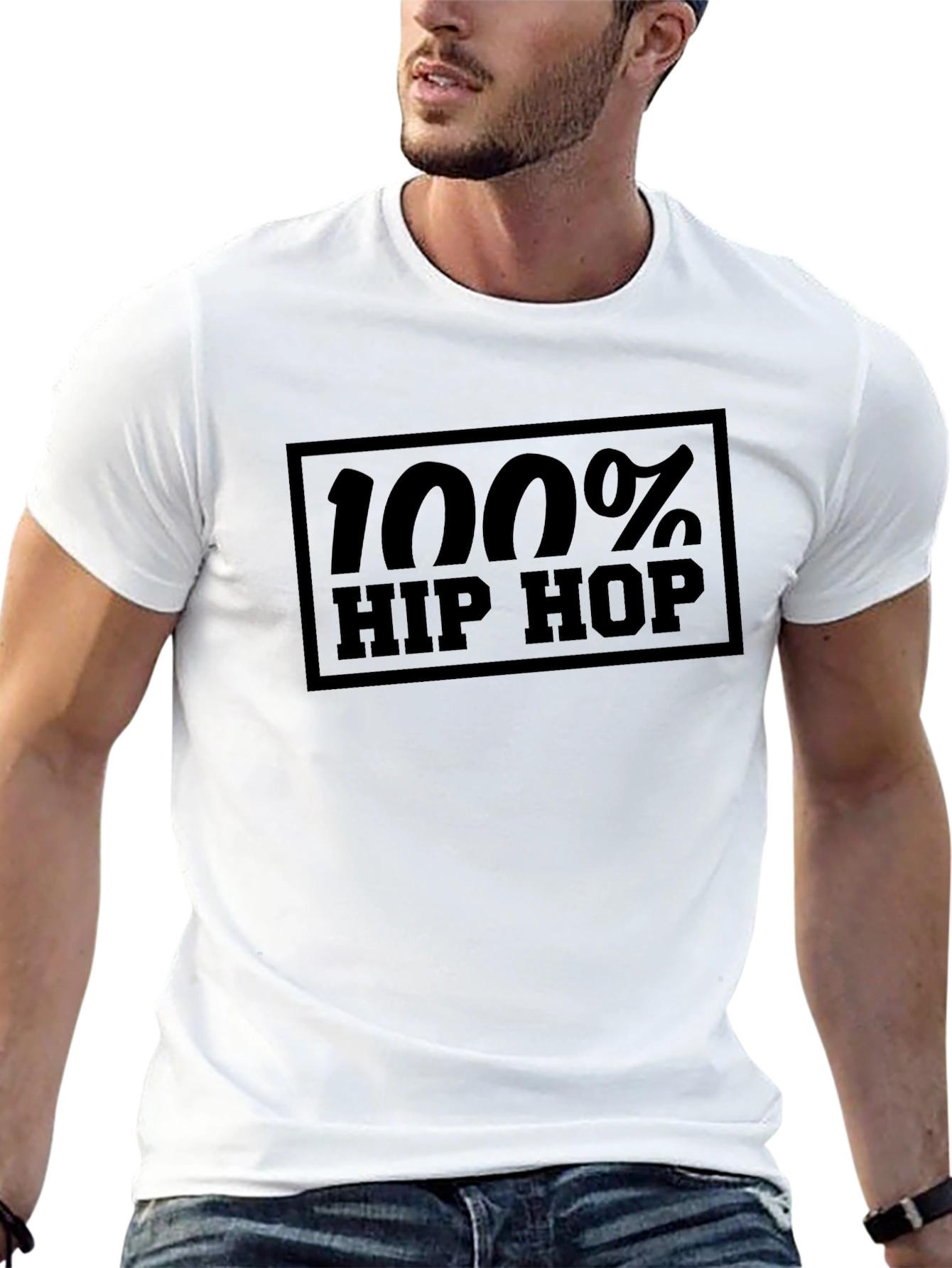 100% Hip Hop Graphic Tee - Black