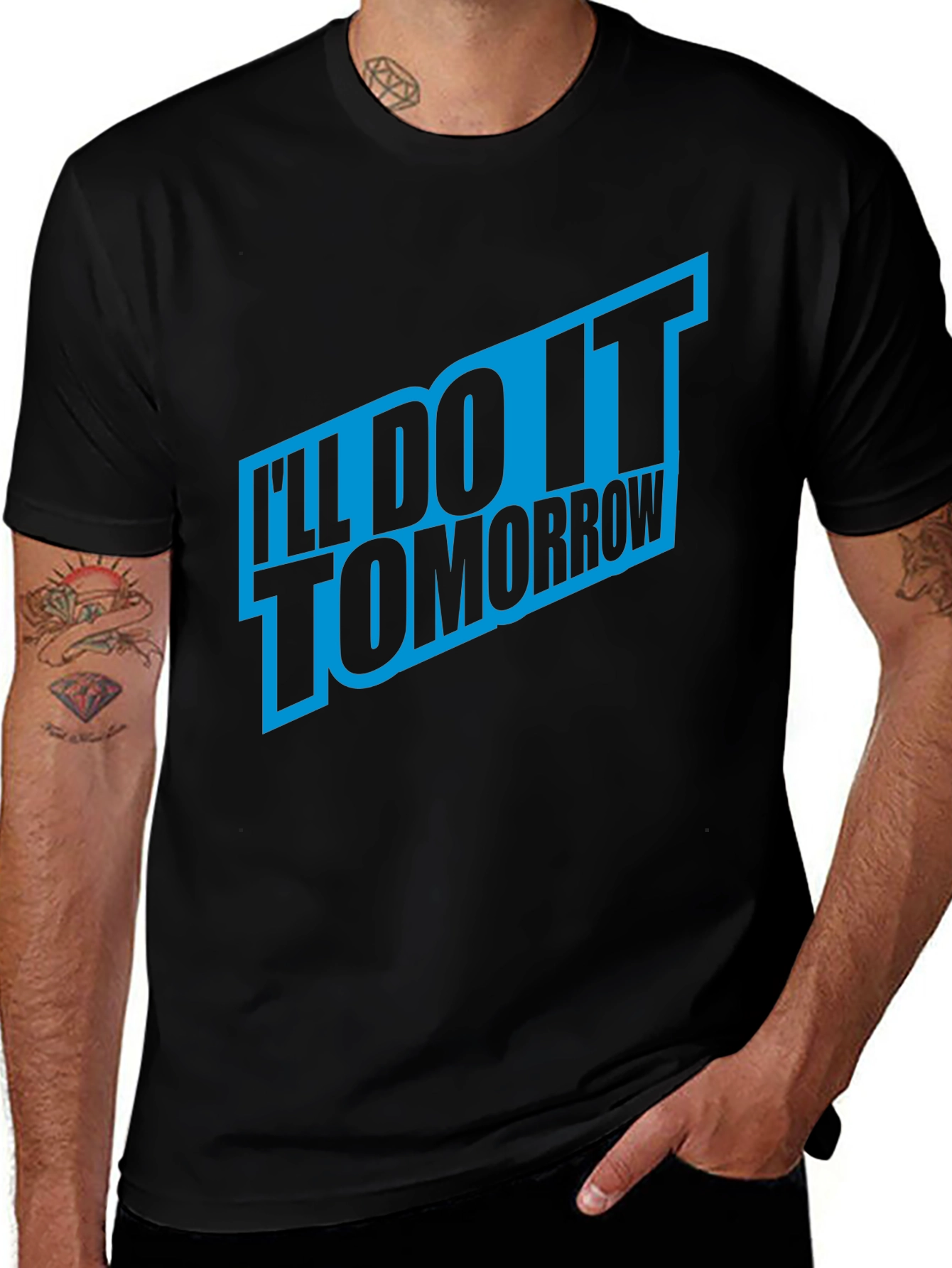 Ill Do It Tomorrow Mens Black T-Shirt