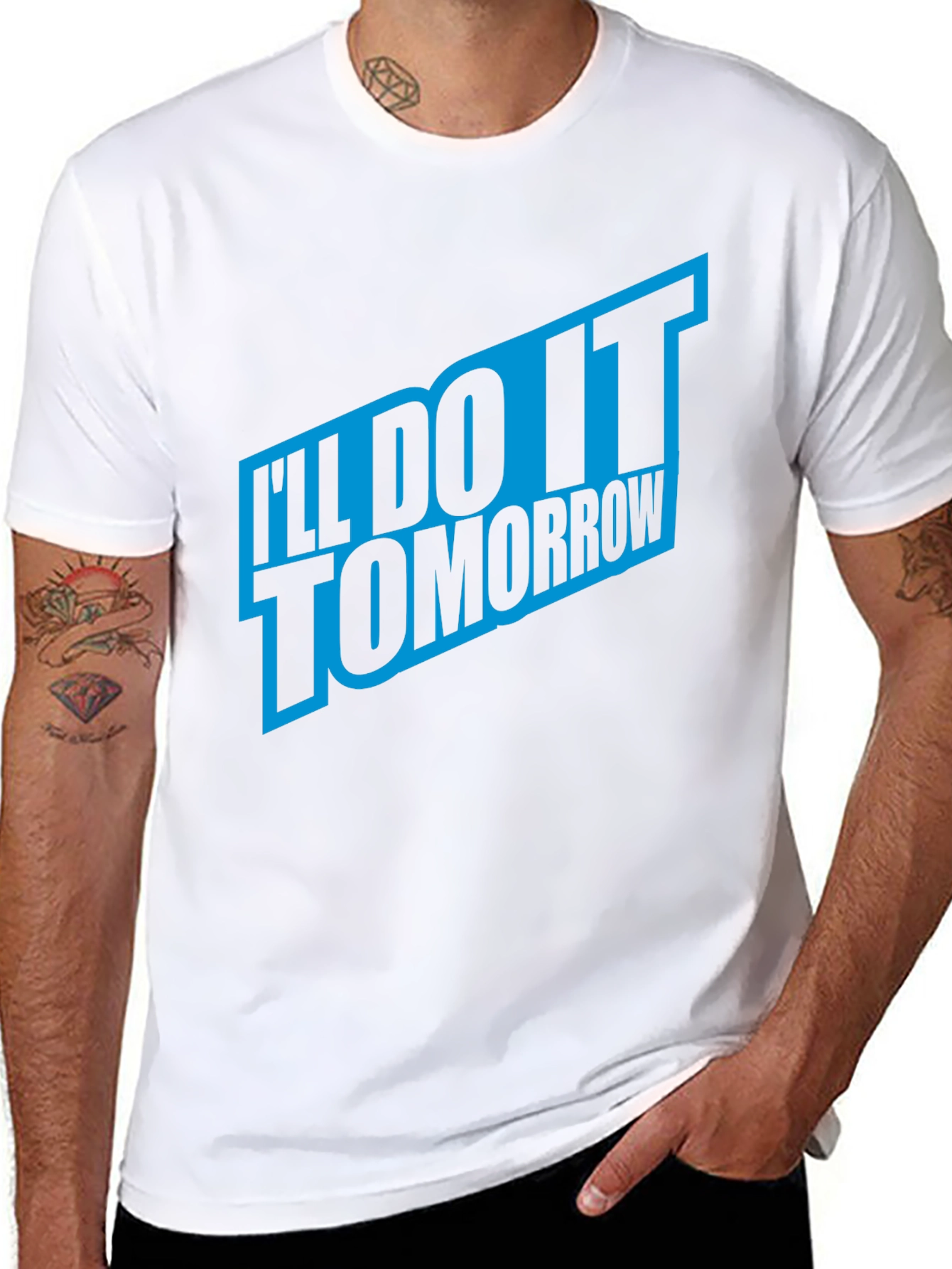 Ill Do It Tomorrow Mens Black T-Shirt