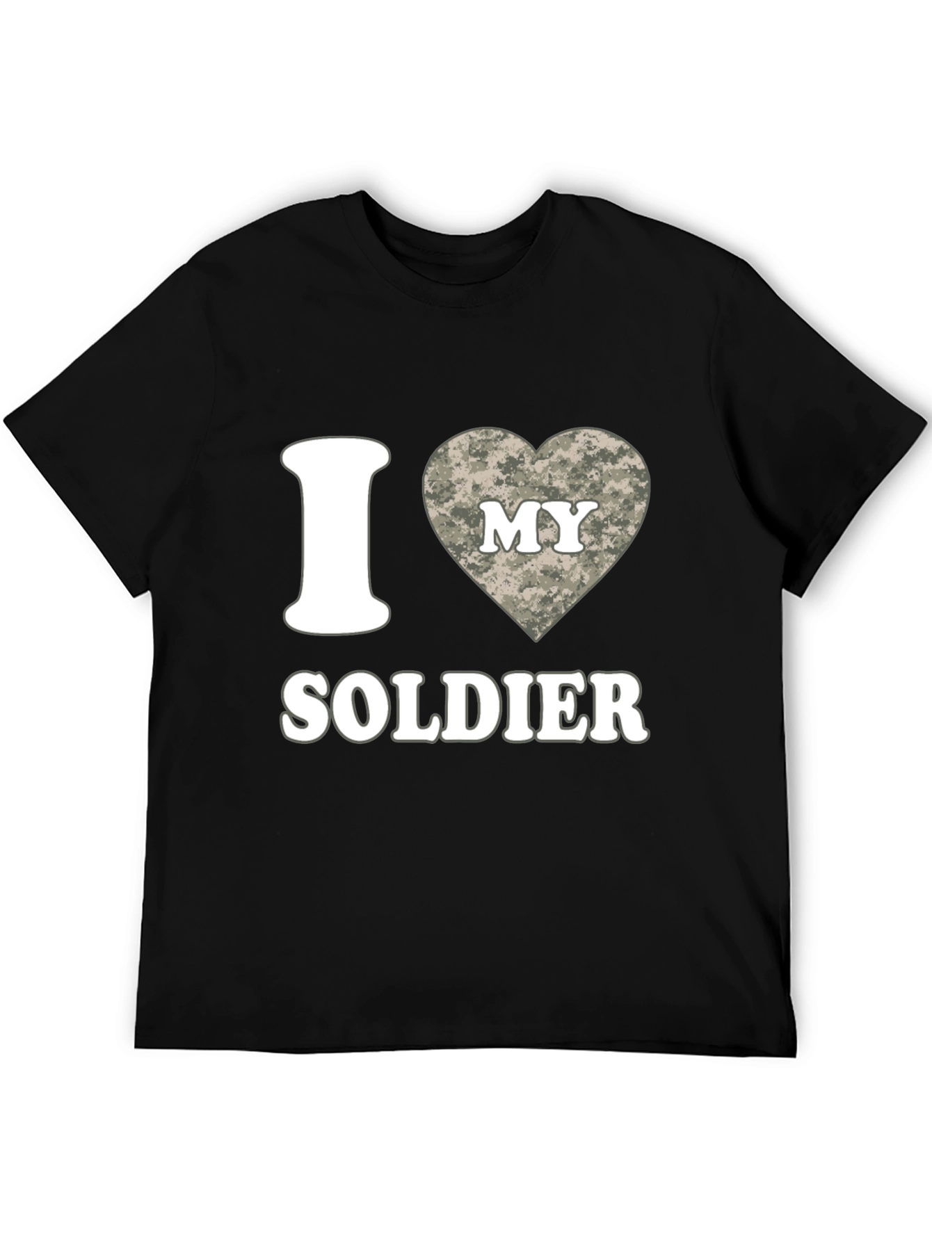 I Love My Soldier Black T-Shirt Military Pride