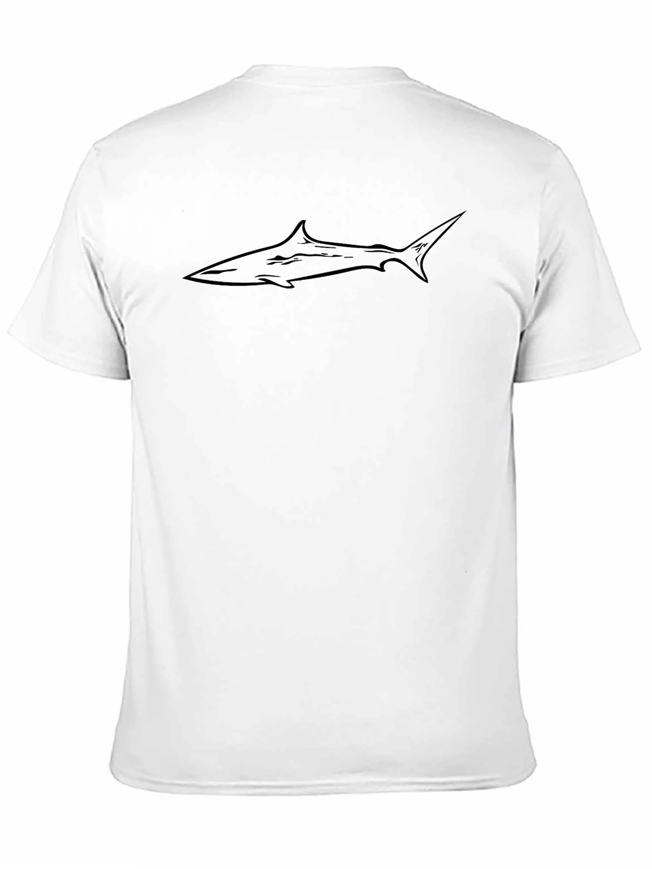 Shark Graphic Tee - Black Cotton Crew Neck