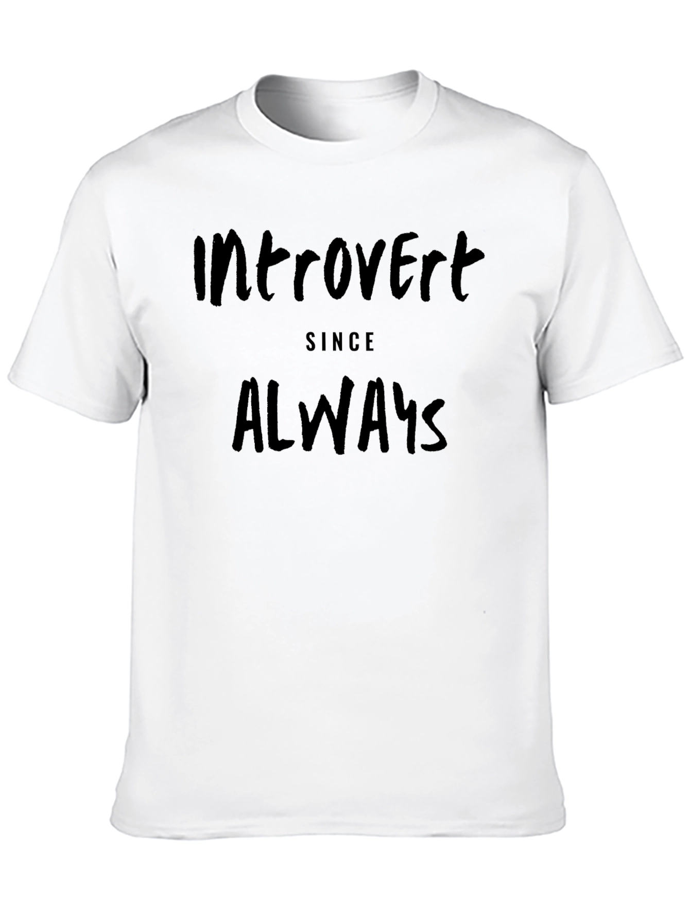 Introvert Since Always Graphic Tee - Black Casual T-Shirt