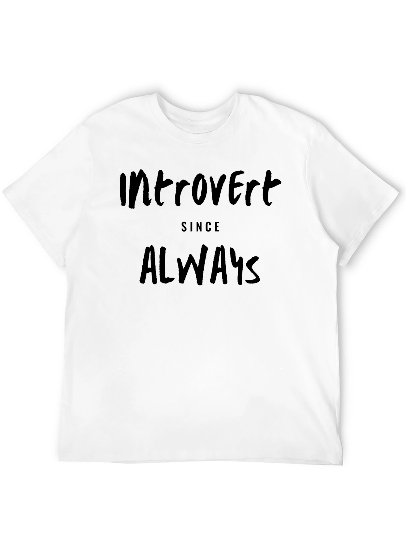 Introvert Since Always Graphic Tee - Black Casual T-Shirt