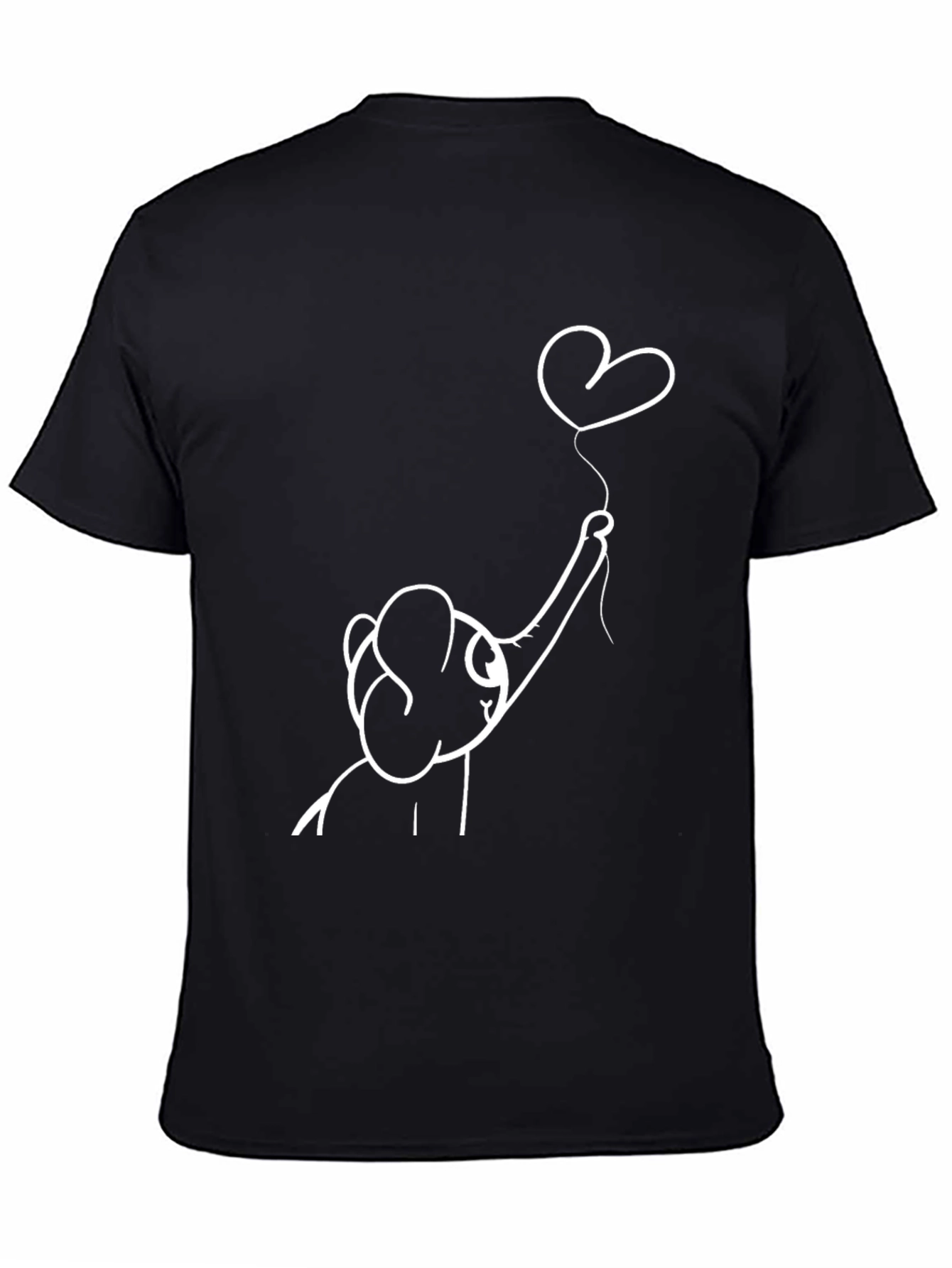 Elephant Heart Balloon Black Graphic Tee