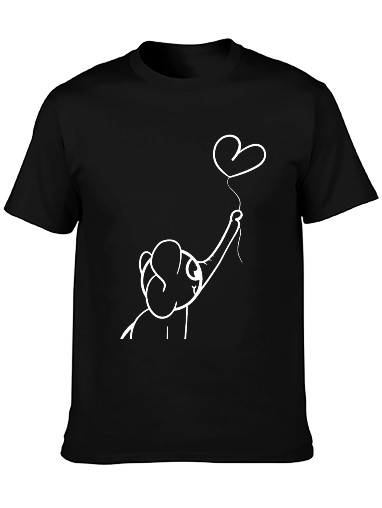 Elephant Heart Balloon Black Graphic Tee