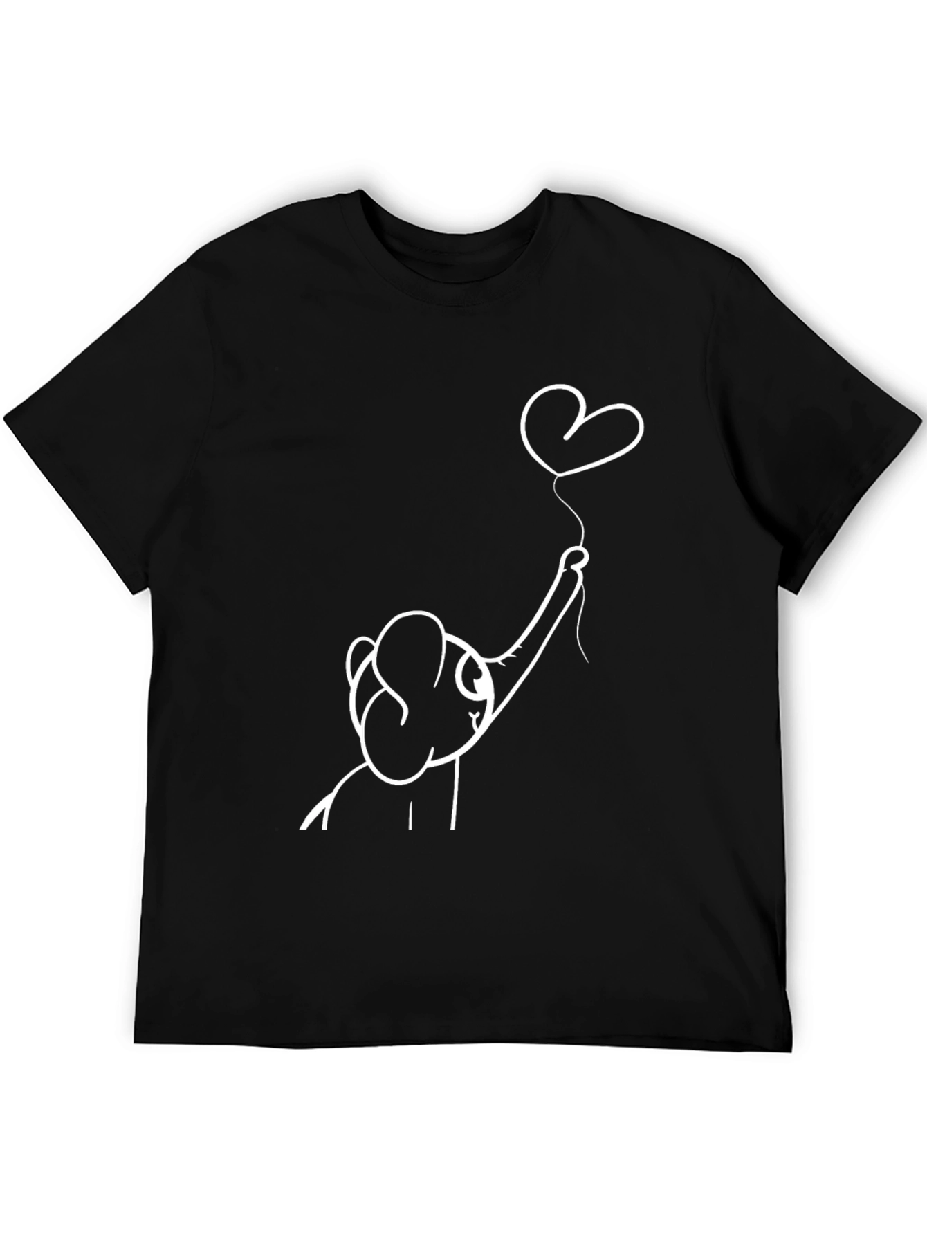 Elephant Heart Balloon Black Graphic Tee