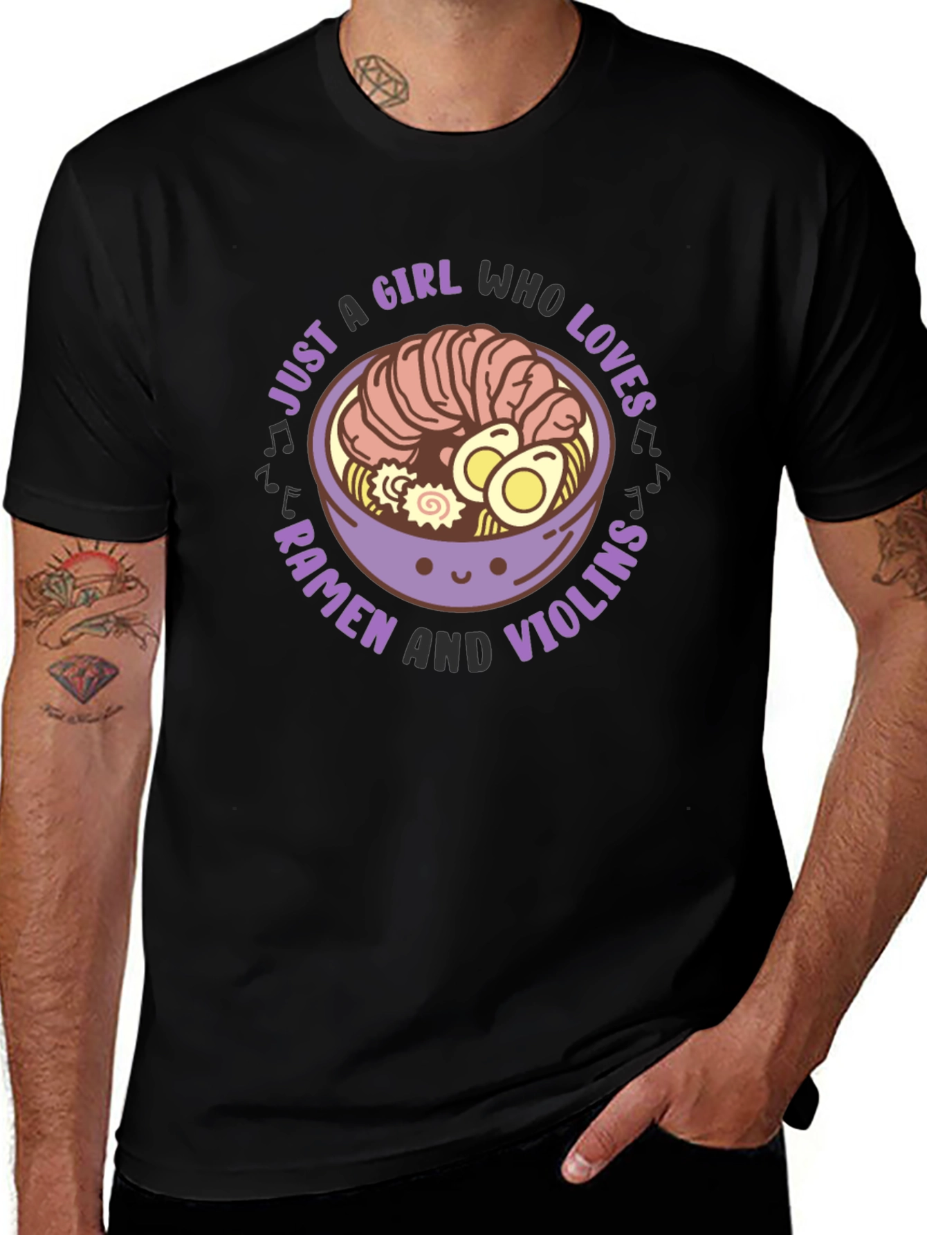 Ramen and Violins Graphic Tee - Girls T-Shirt
