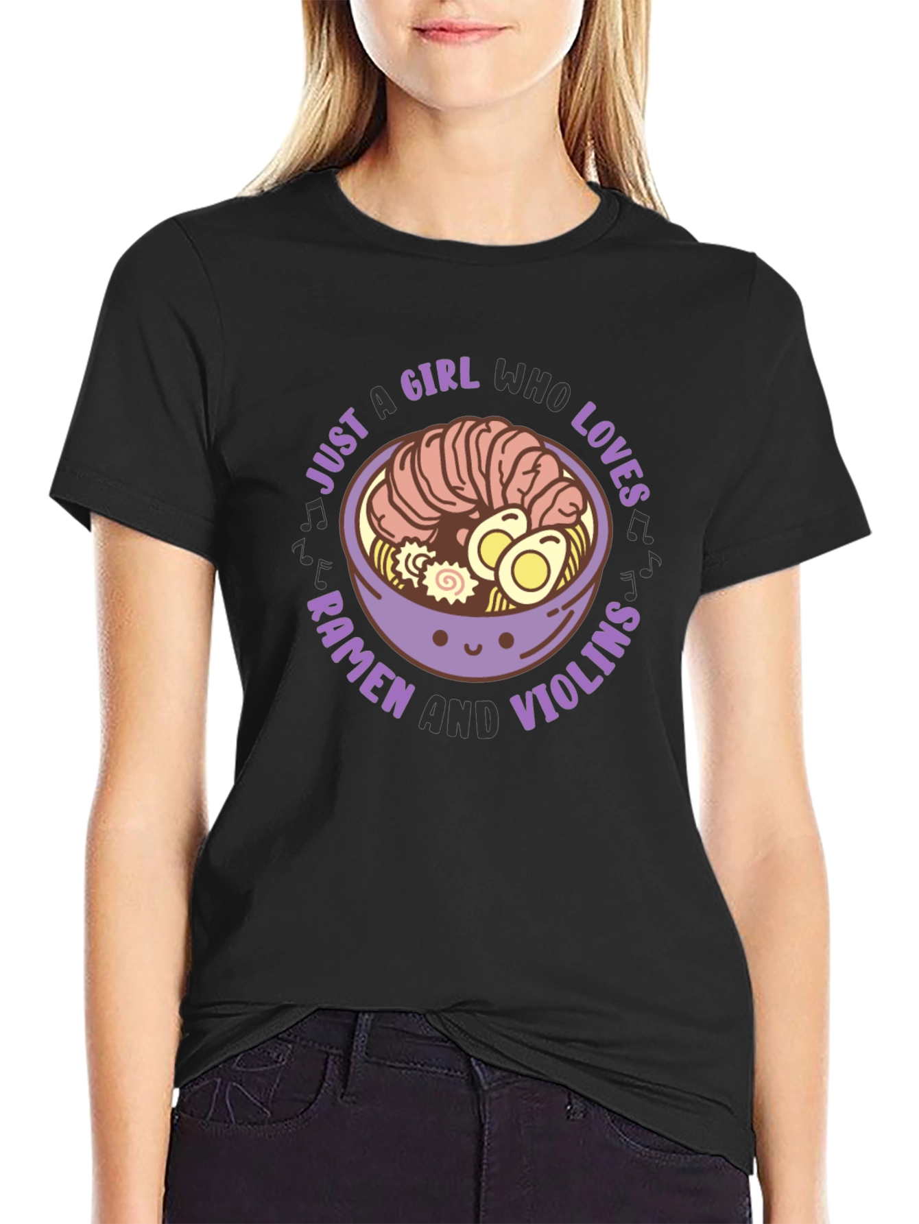 Ramen and Violins Graphic Tee - Girls T-Shirt