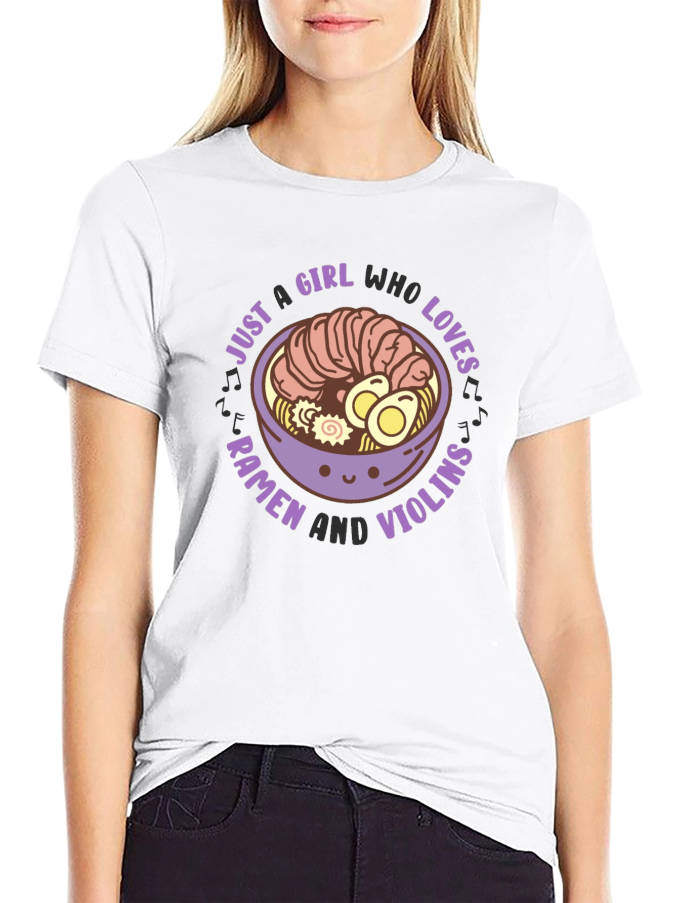 Ramen and Violins Graphic Tee - Girls T-Shirt