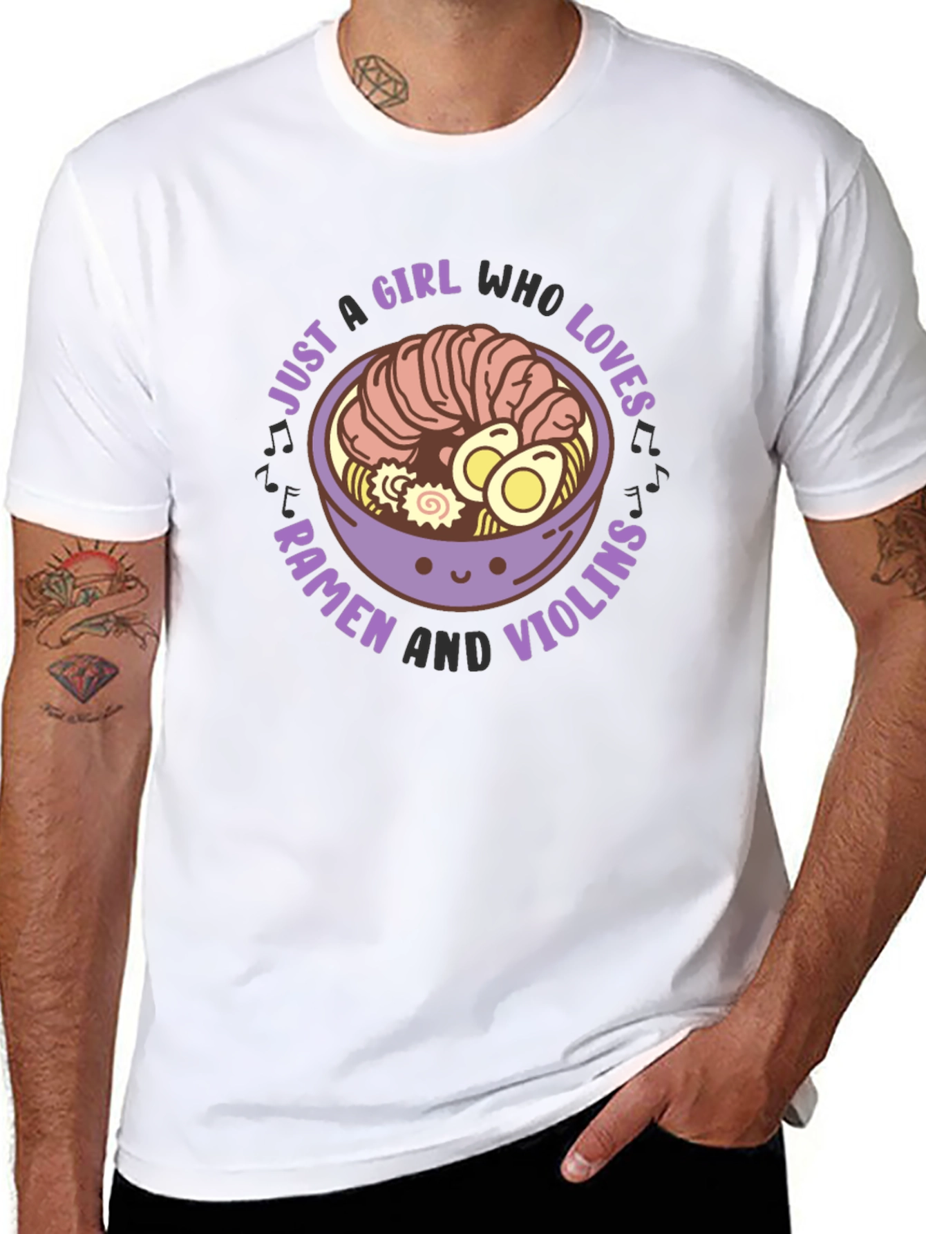 Ramen and Violins Graphic Tee - Girls T-Shirt