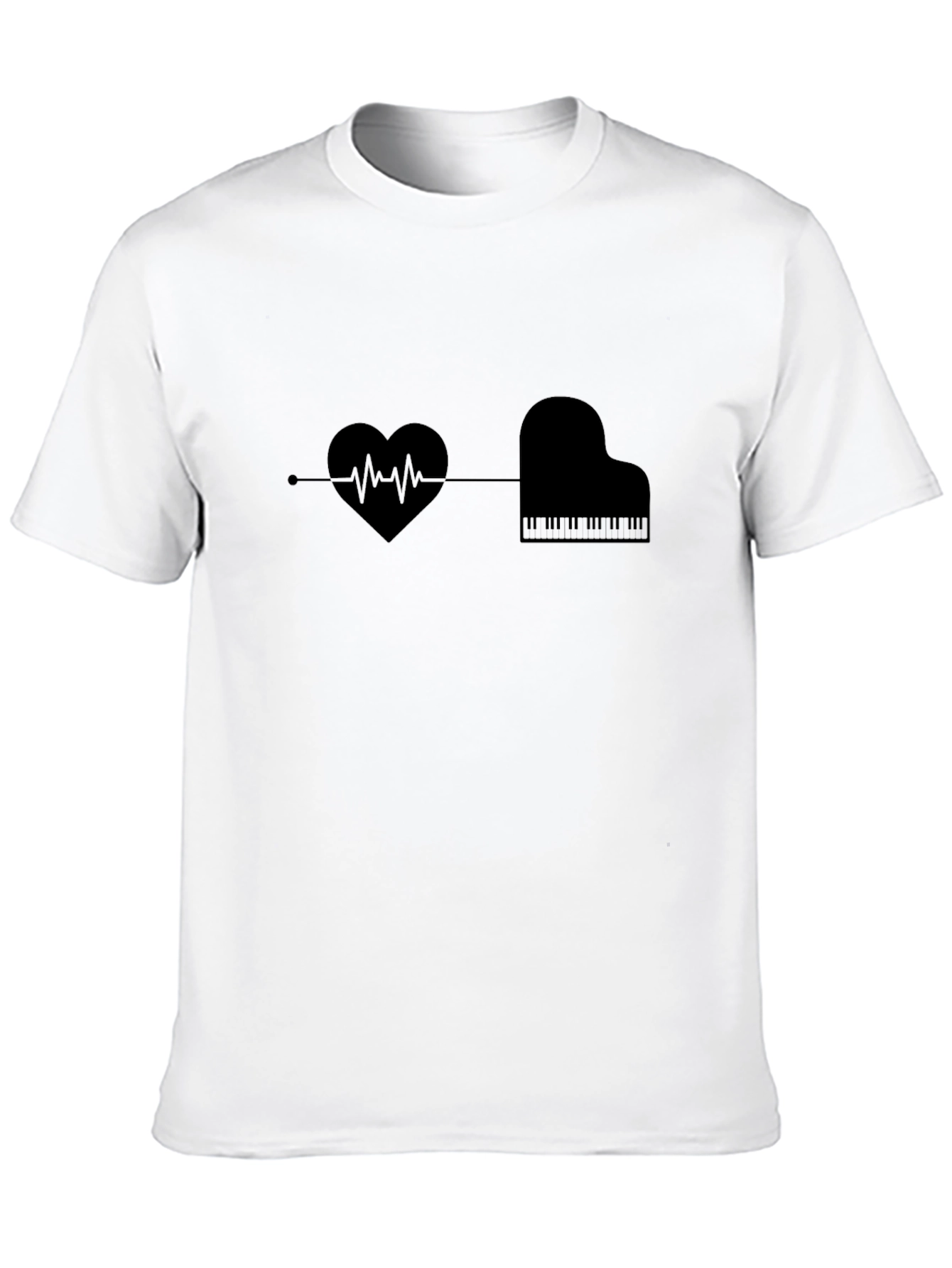 Heartbeat Piano T-Shirt - Music Lover Tee
