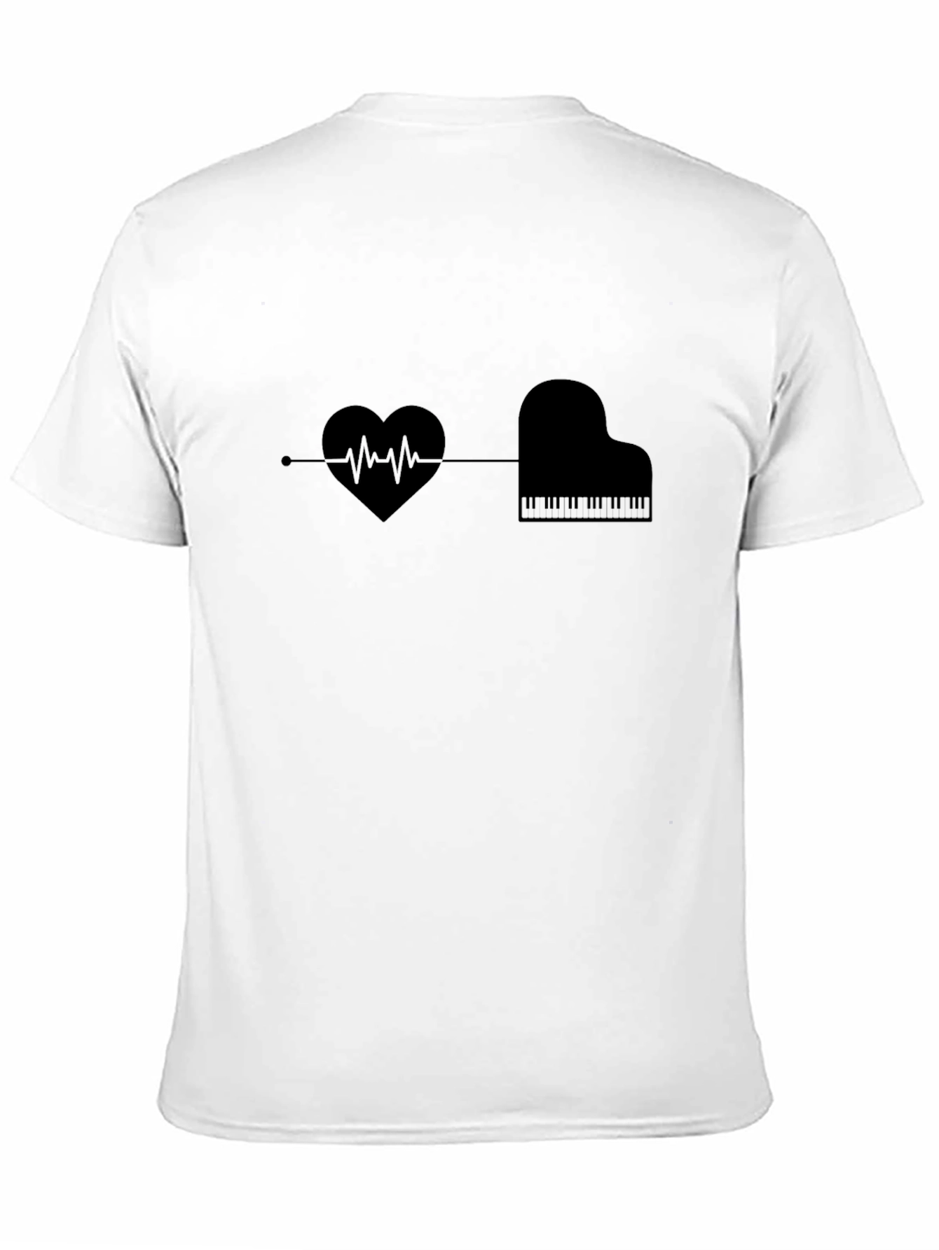 Heartbeat Piano T-Shirt - Music Lover Tee