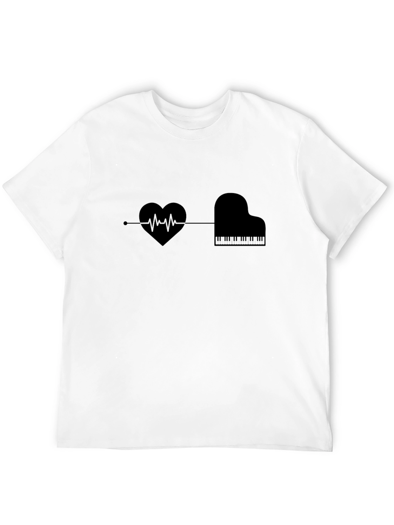 Heartbeat Piano T-Shirt - Music Lover Tee