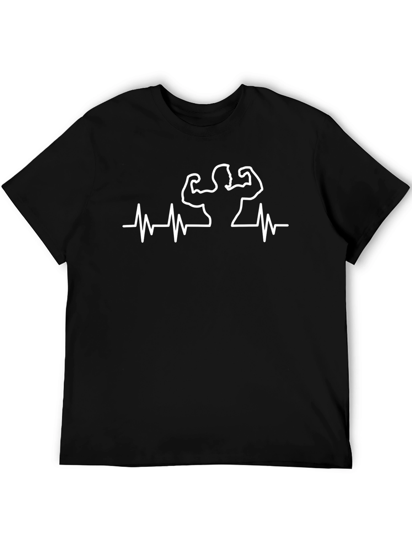 Muscle Heartbeat Graphic Tee - Black Cotton T-Shirt