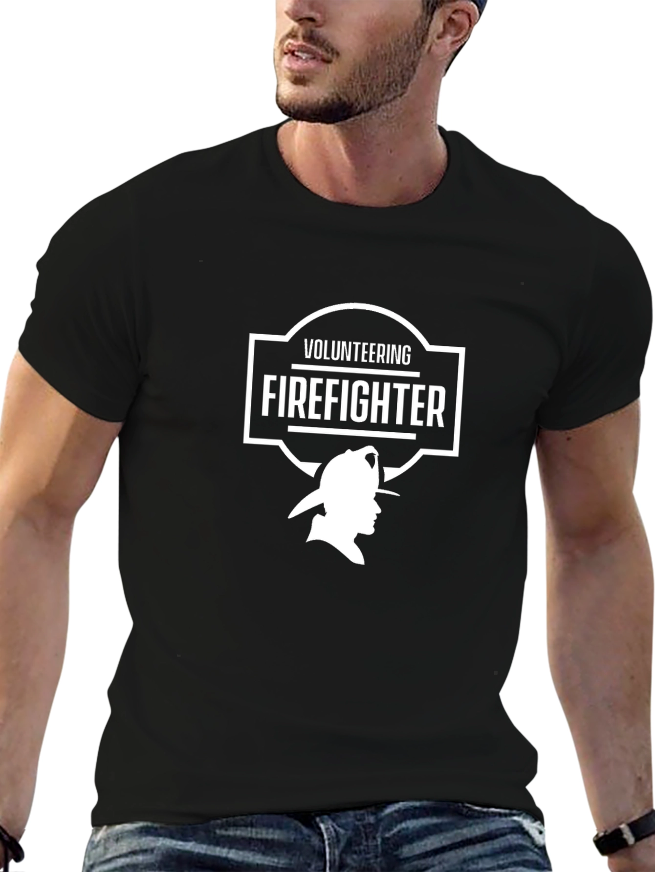 Volunteering Firefighter Graphic Tee - Black