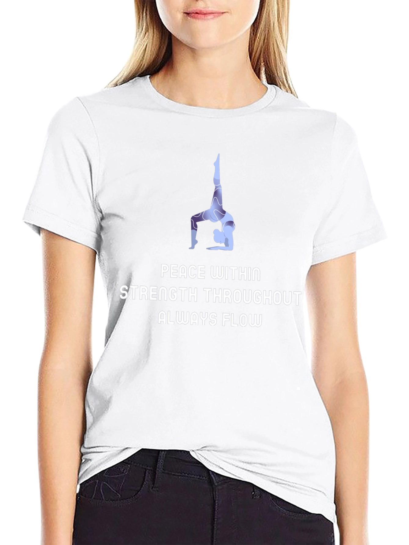Yoga Peace & Strength Black Tee