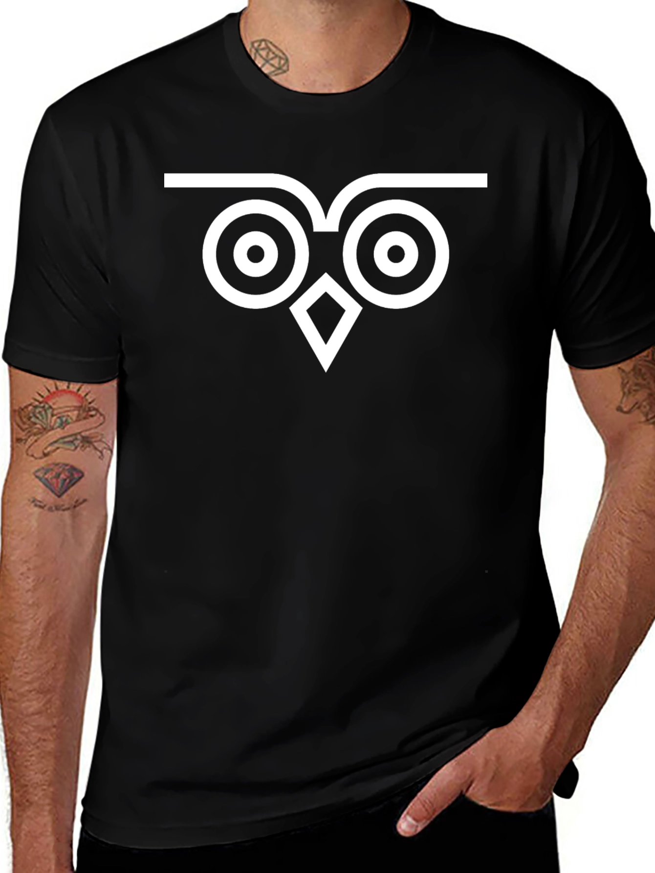 Owl Graphic Tee - Mens Black T-Shirt