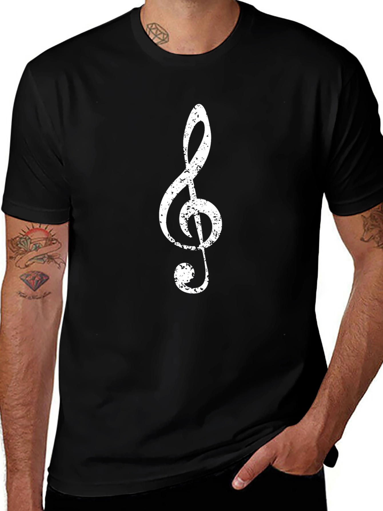 Treble Clef Graphic Tee - Black