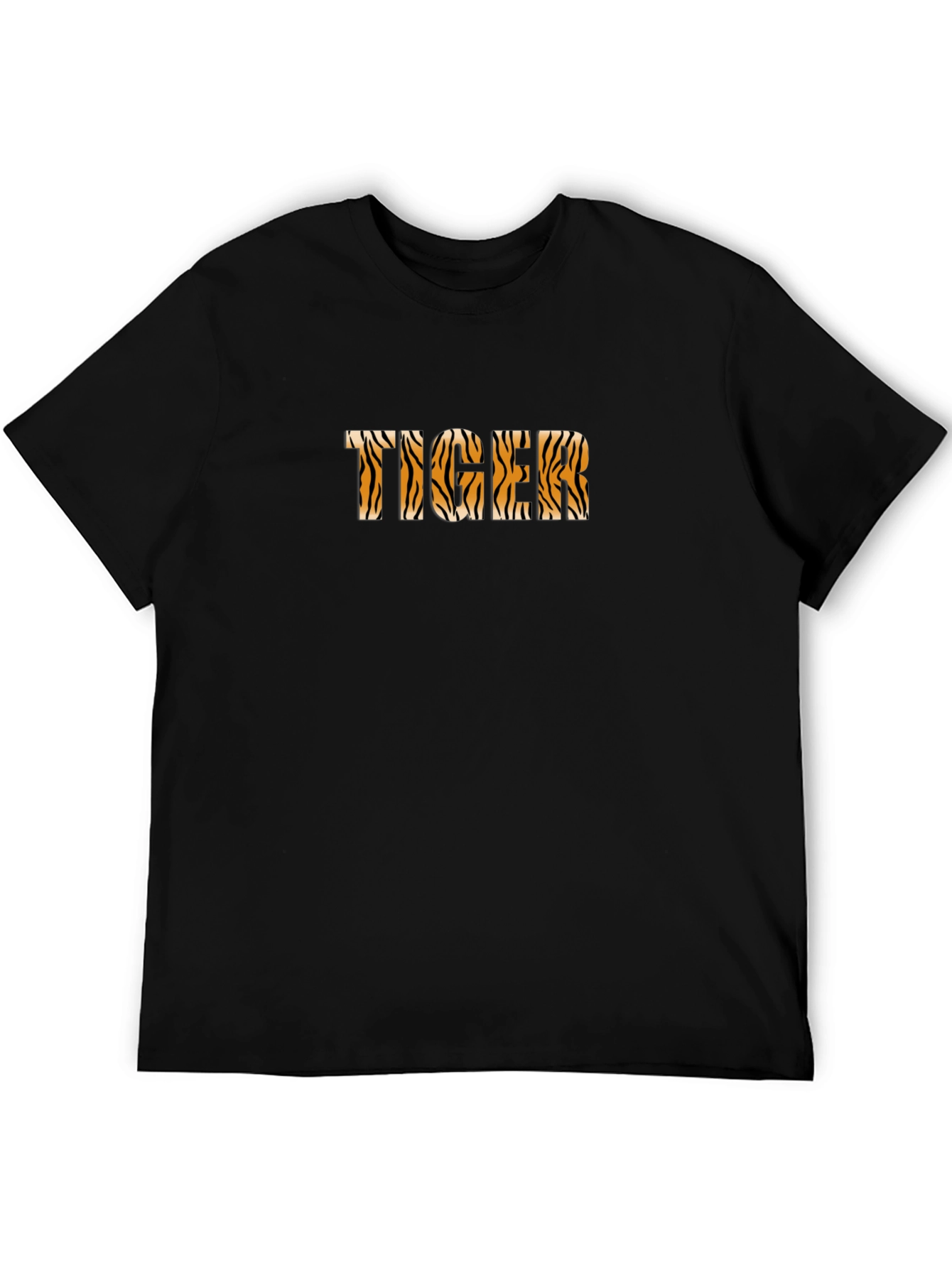 Tiger Print Graphic Tee - Black Casual Shirt