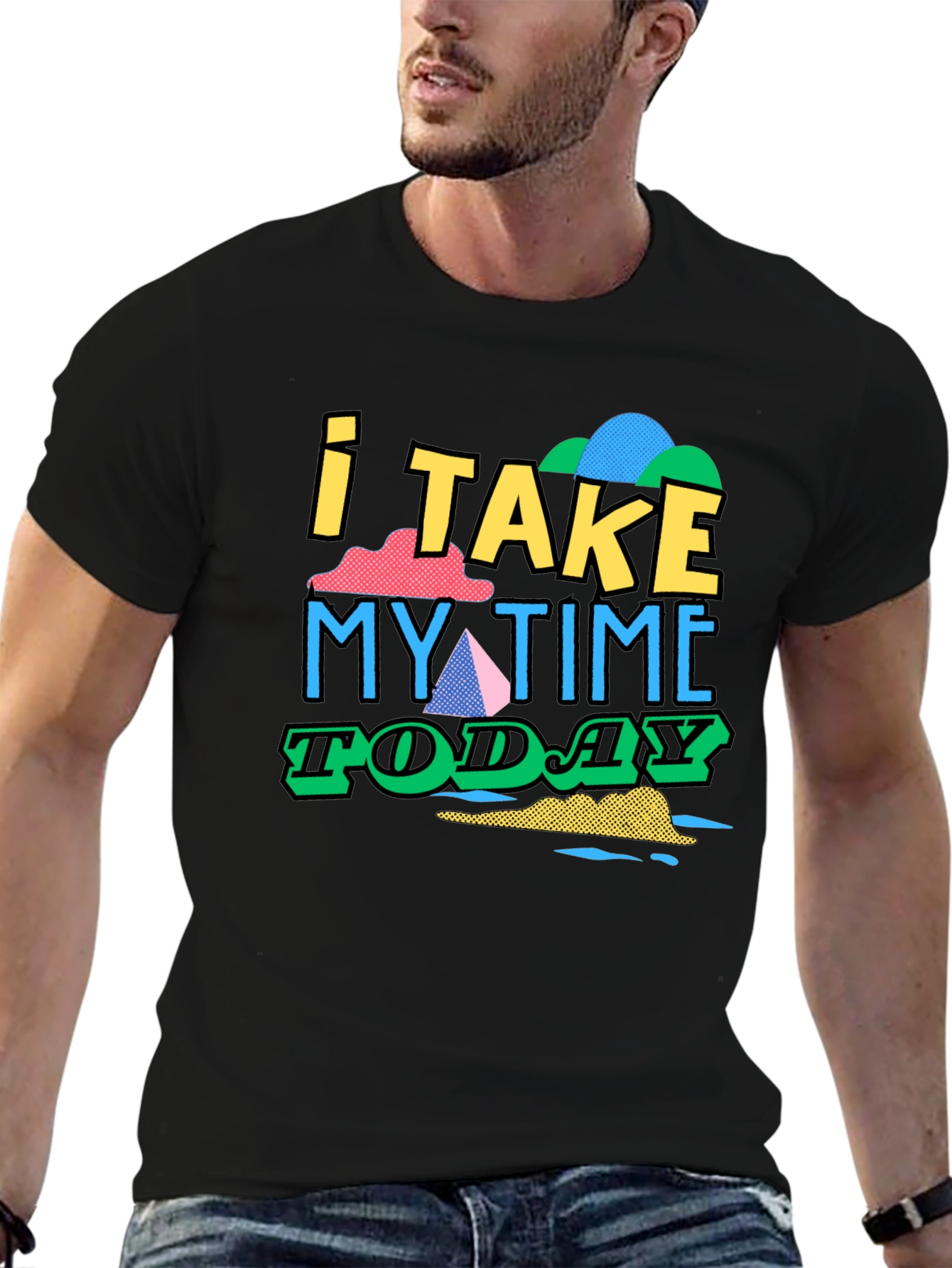 I Take My Time Today Graphic Tee - Black