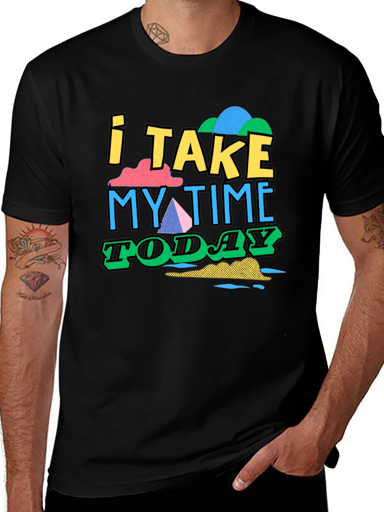 I Take My Time Today Graphic Tee - Black