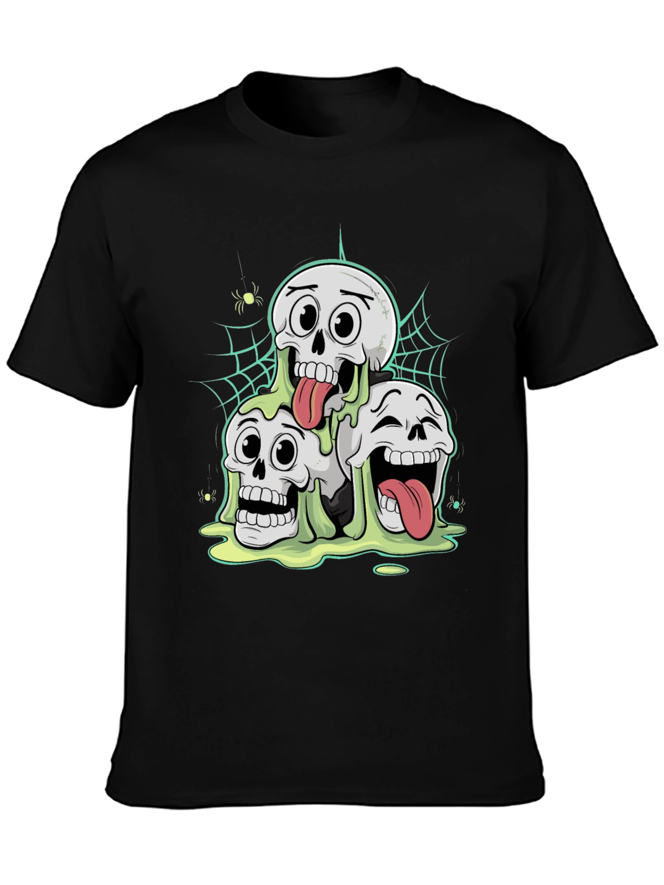 Skull Pile Graphic T-Shirt - Spooky Fun!