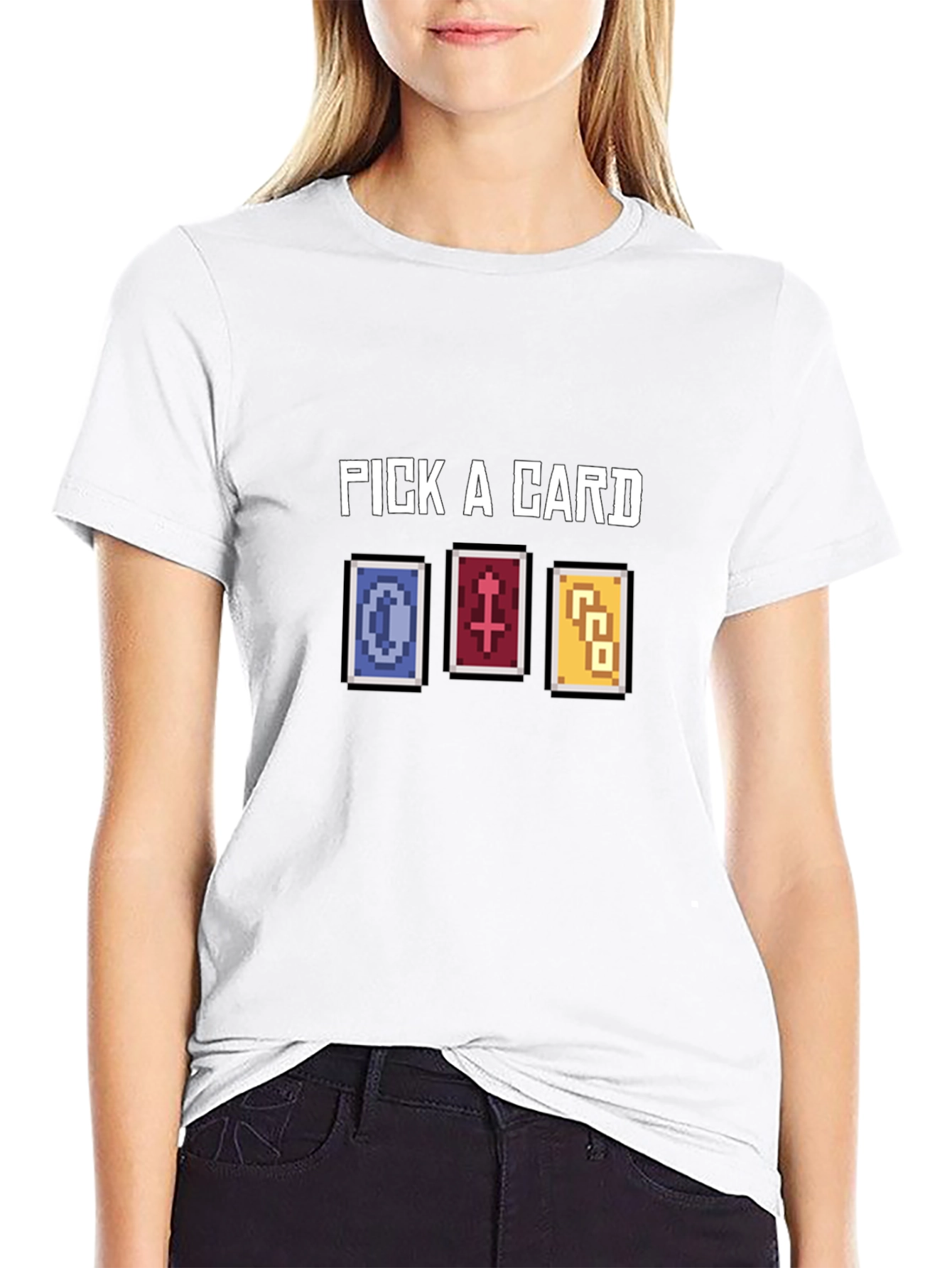 Pick A Card Graphic Tee - Black Cotton T-Shirt