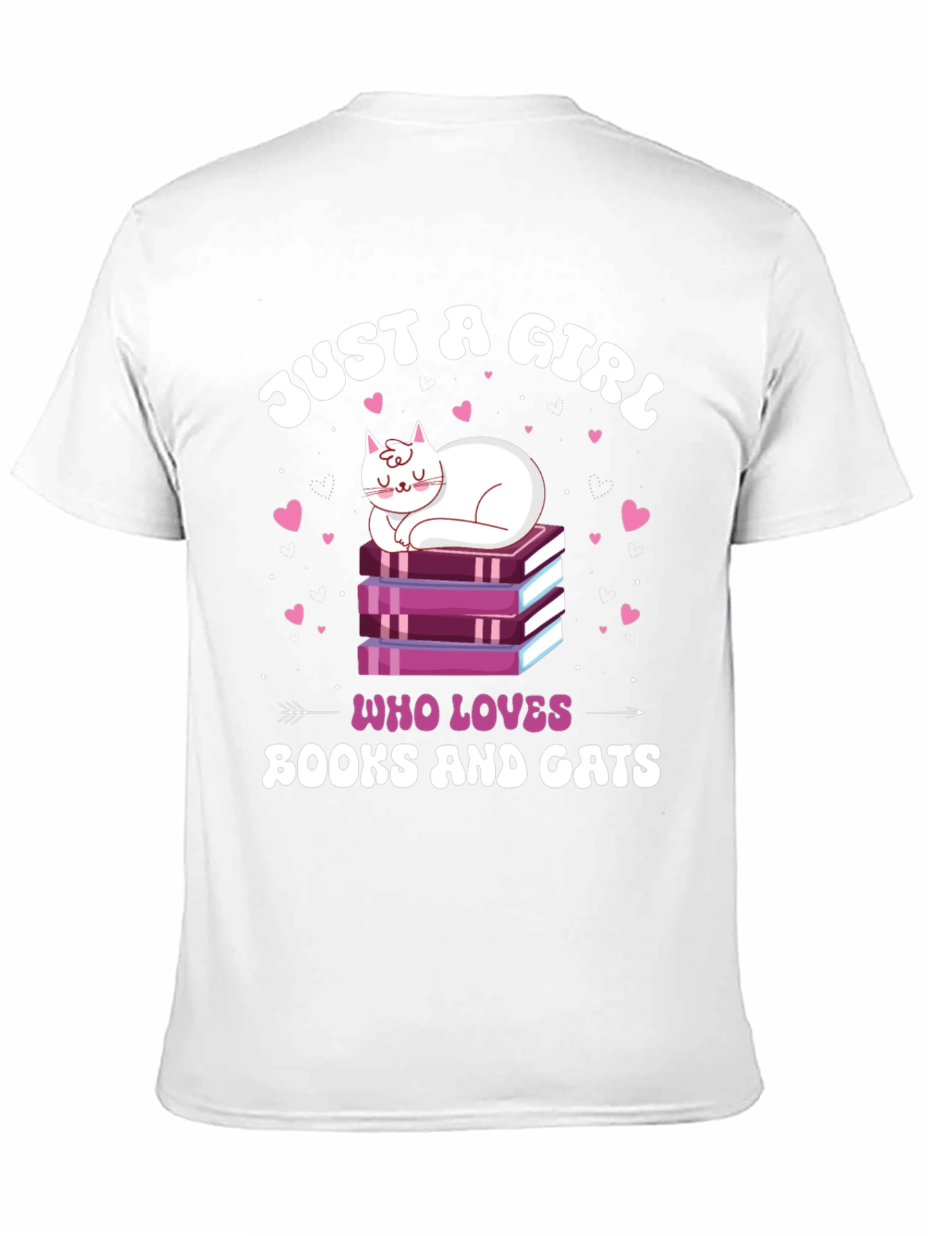 Just a Girl Who Loves Books and Cats T-Shirt