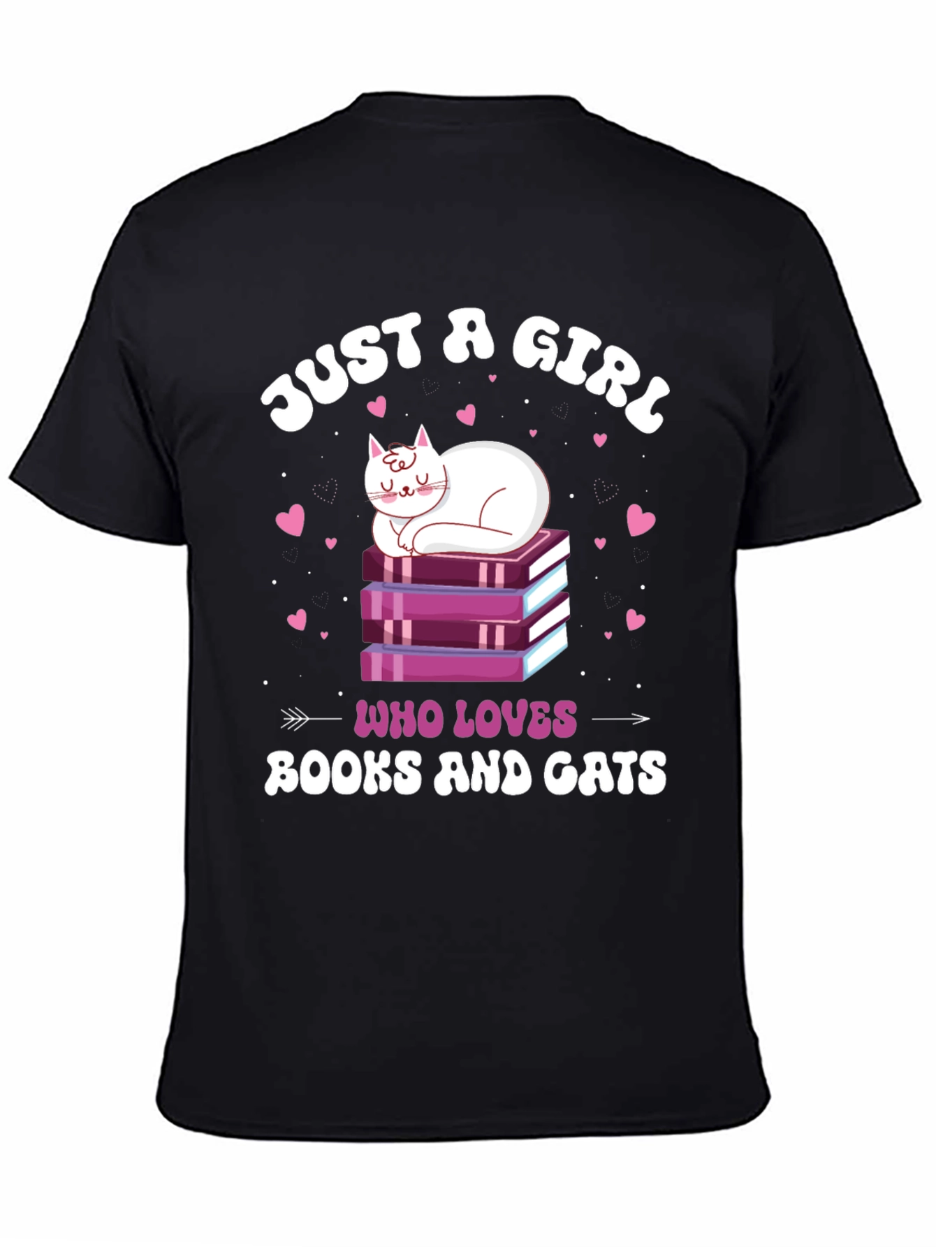 Just a Girl Who Loves Books and Cats T-Shirt