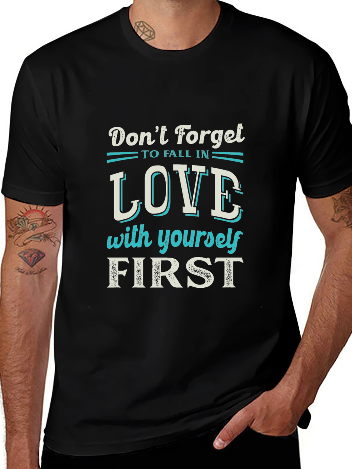 Love Yourself First Graphic Tee - Black