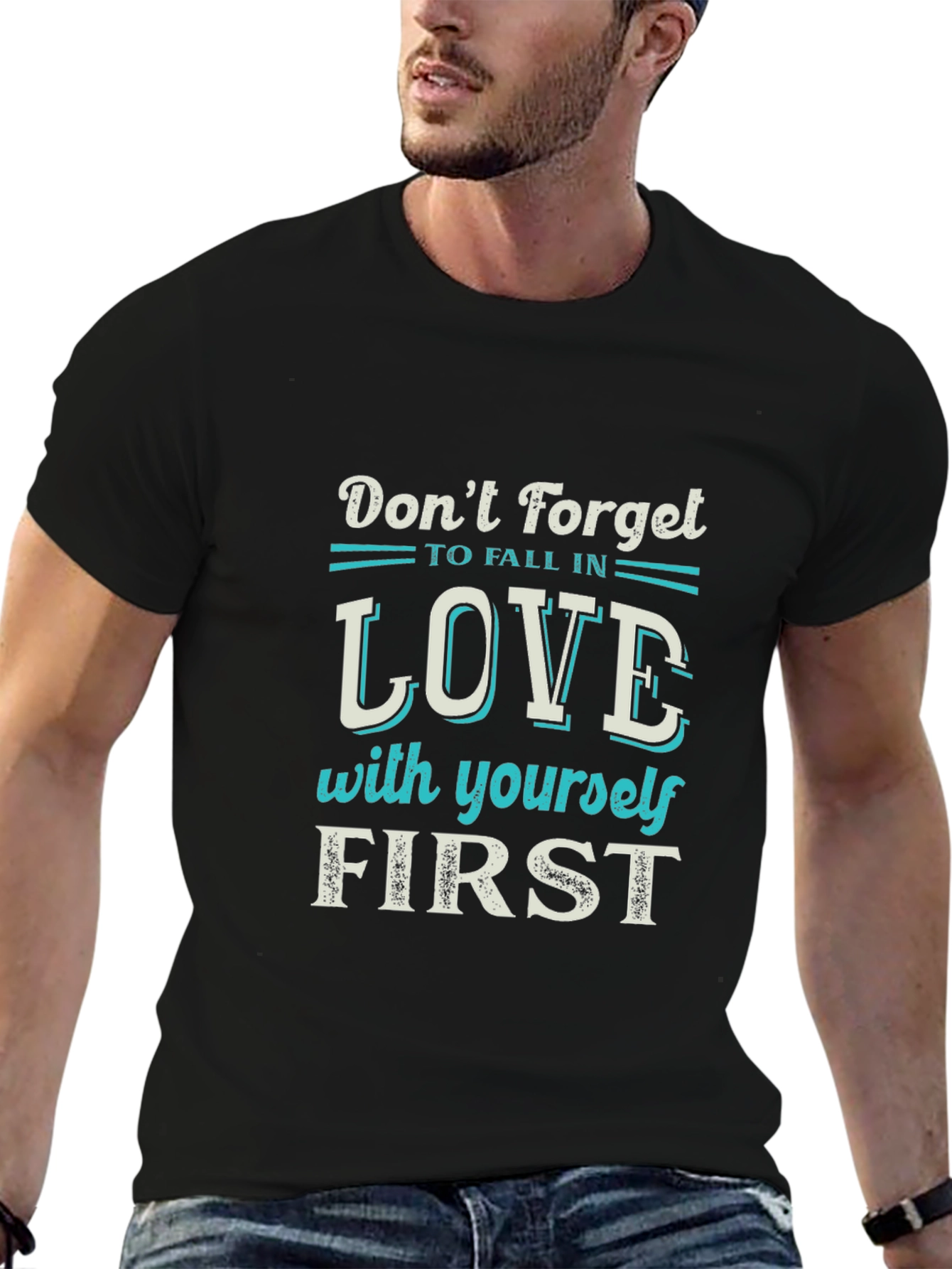 Love Yourself First Graphic Tee - Black