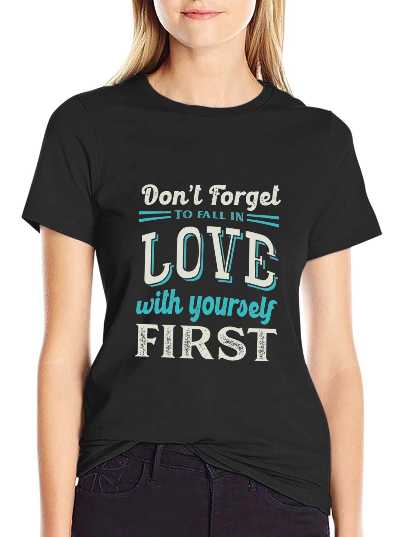 Love Yourself First Graphic Tee - Black