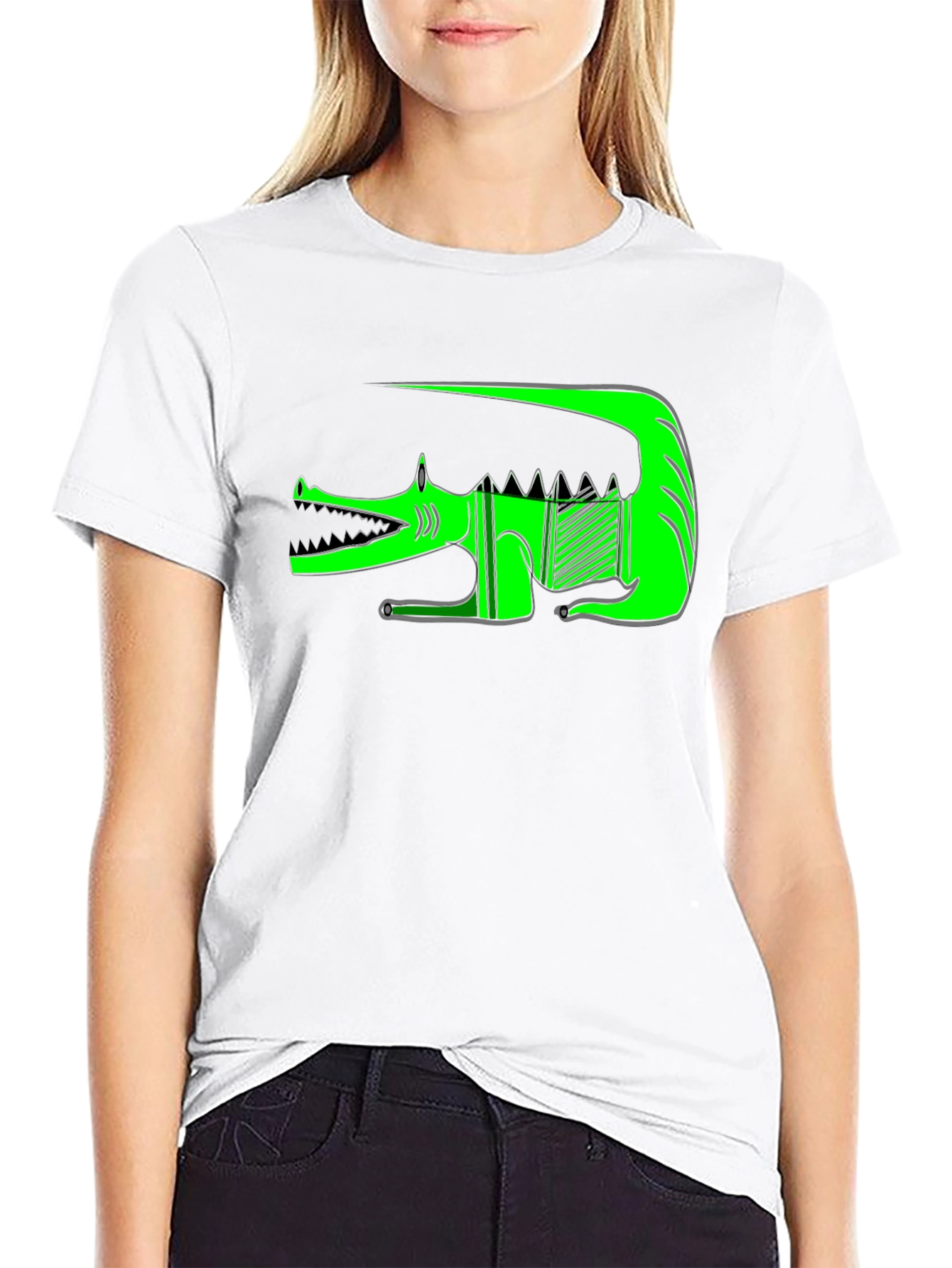 Graphic Print T-Shirt - Green Crocodile