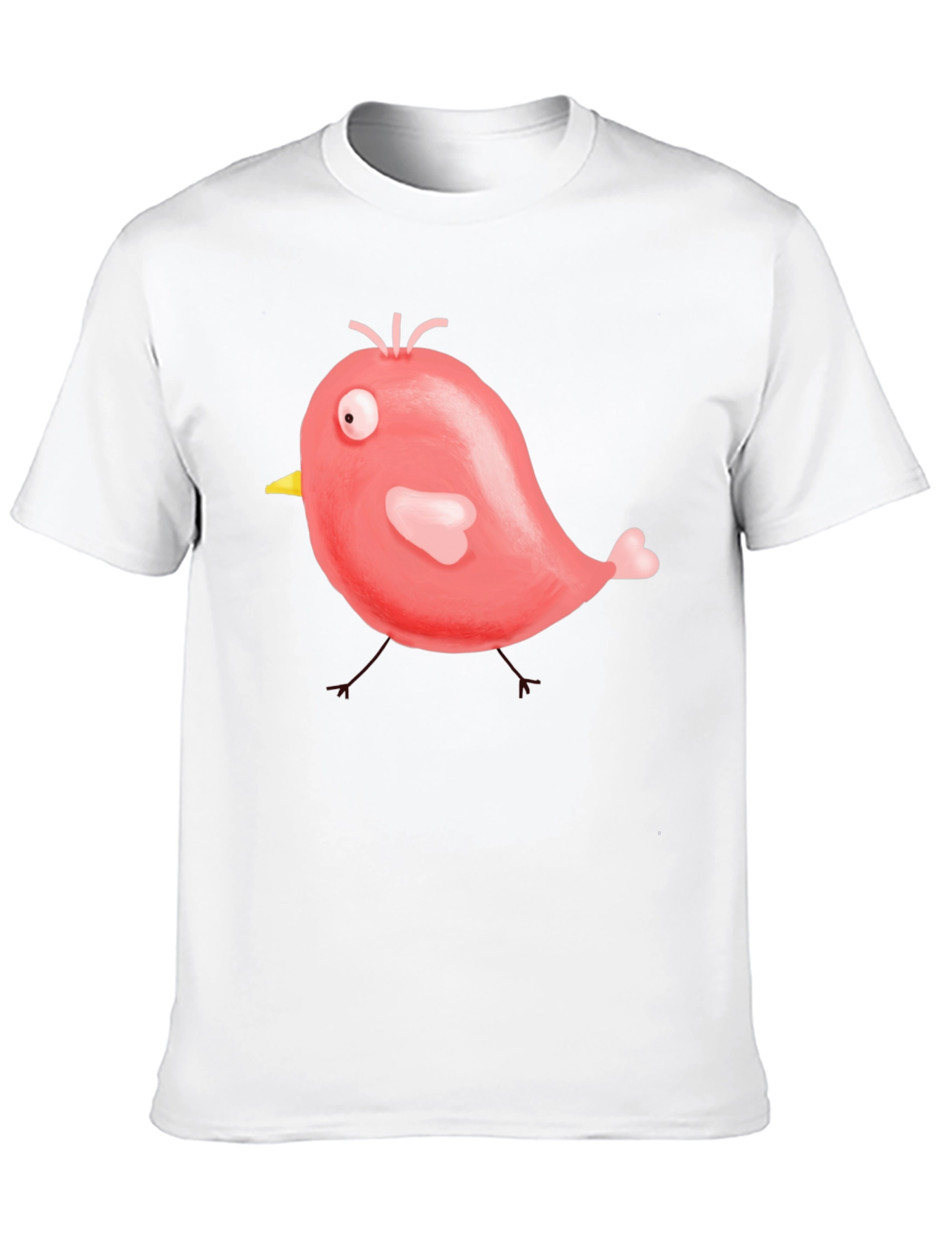 Cute Cartoon Bird Graphic Black T-Shirt