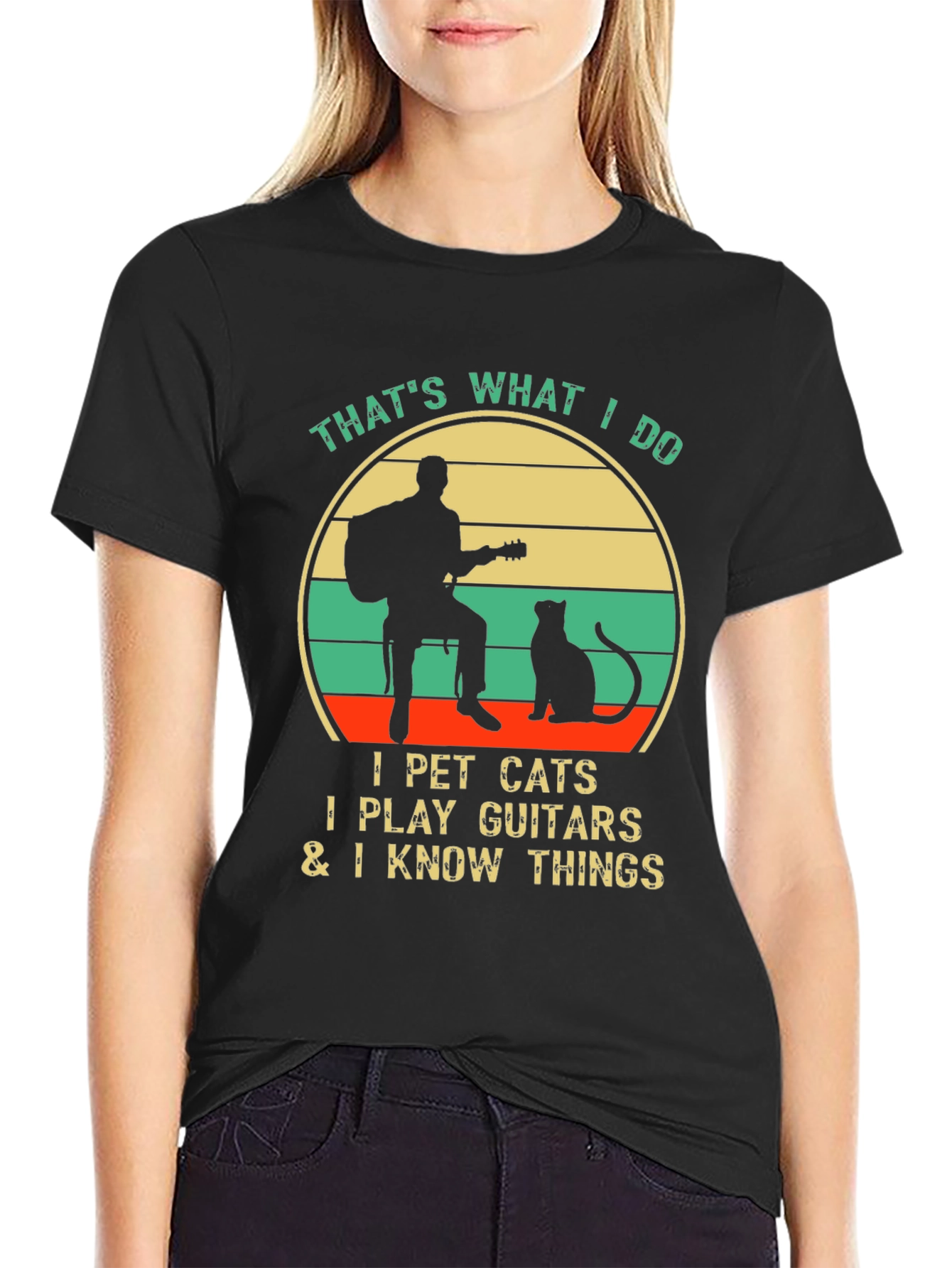 Thats What I Do: Cat Guitar & Knowledge T-Shirt